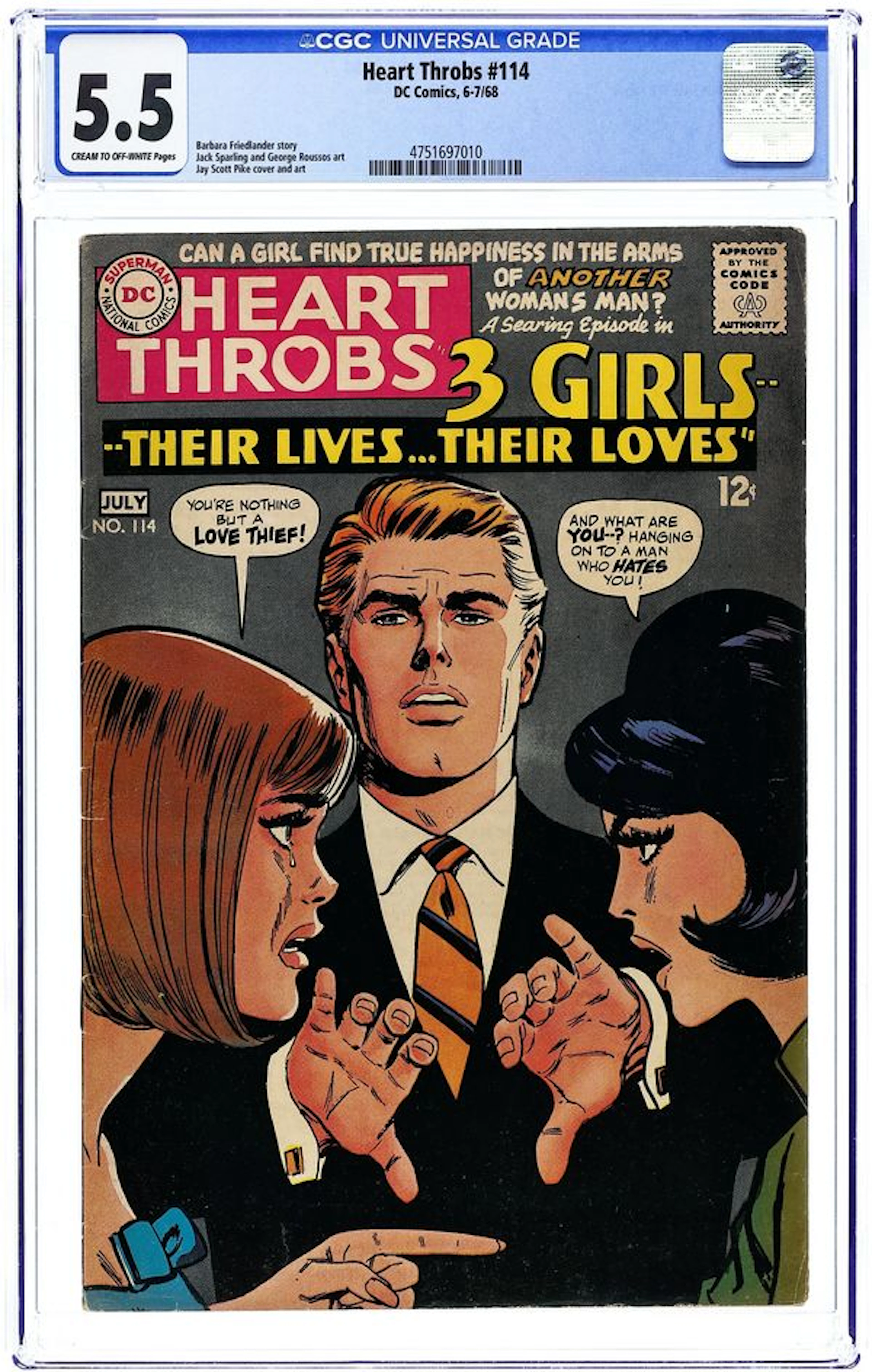 Heart Throbs (1949 Quality/DC) 114 CGC 5.5