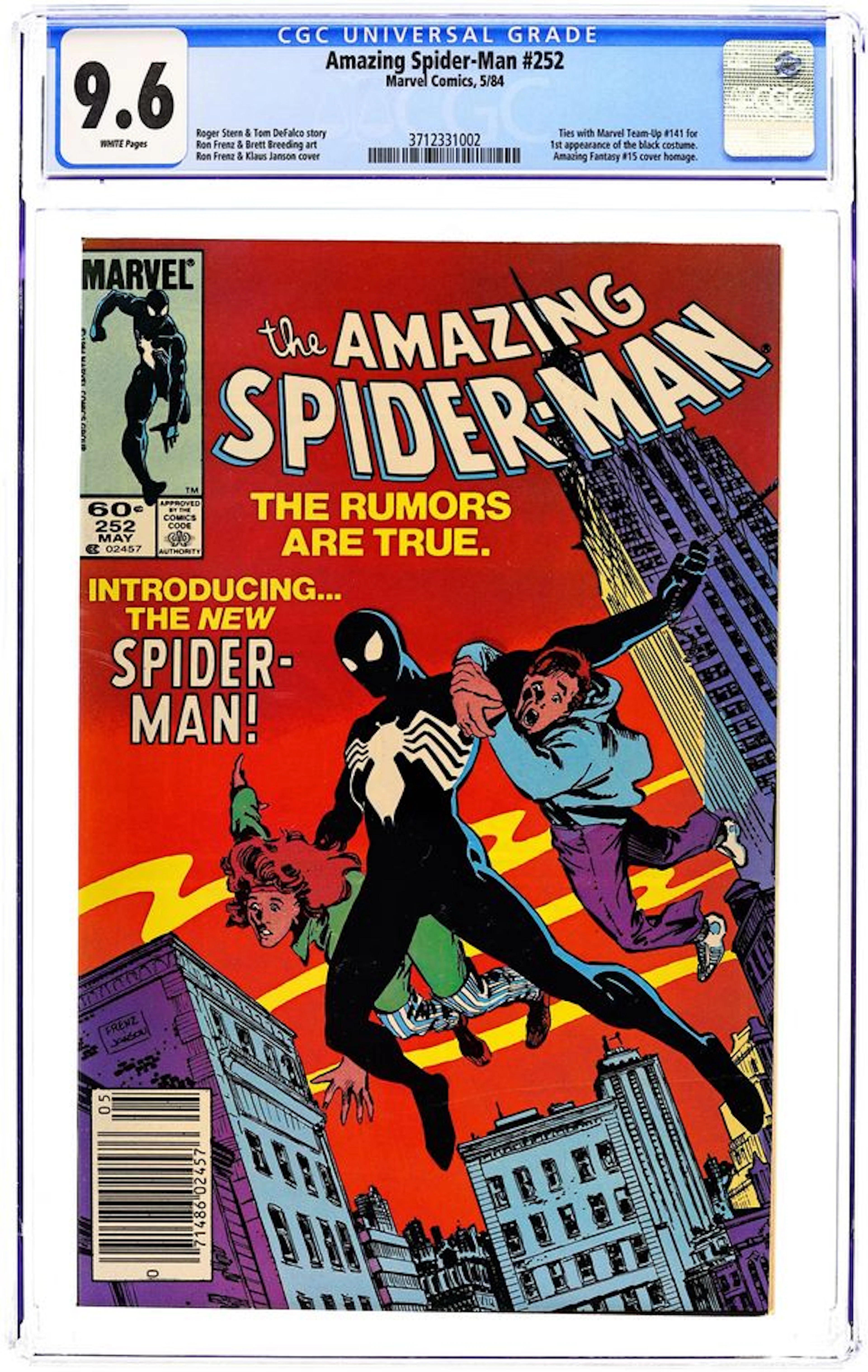 Amazing Spider-Man (1963 1st Series) 252N CGC 9.6