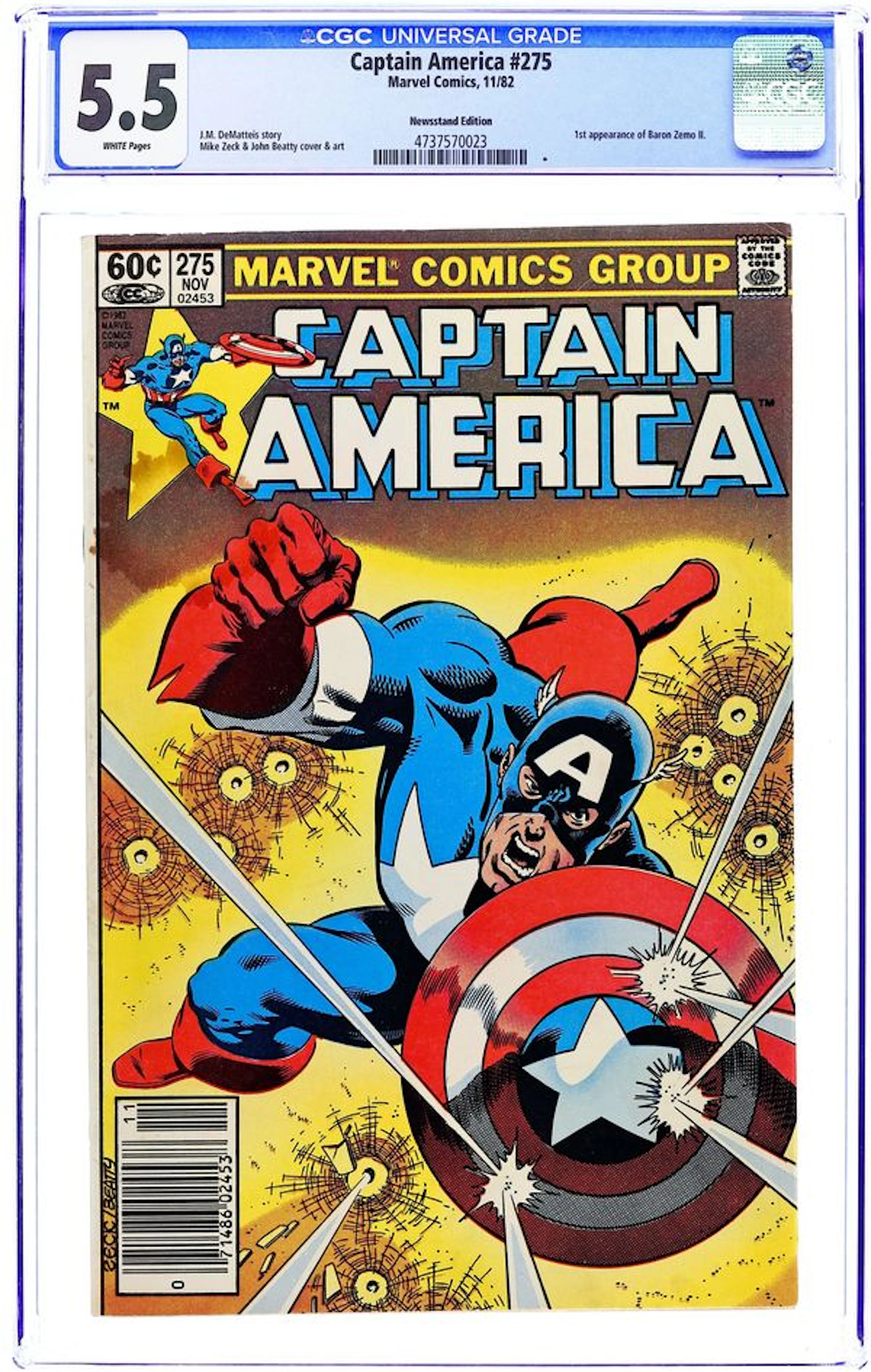 Captain America (1968 1st Series) 275N CGC 5.5