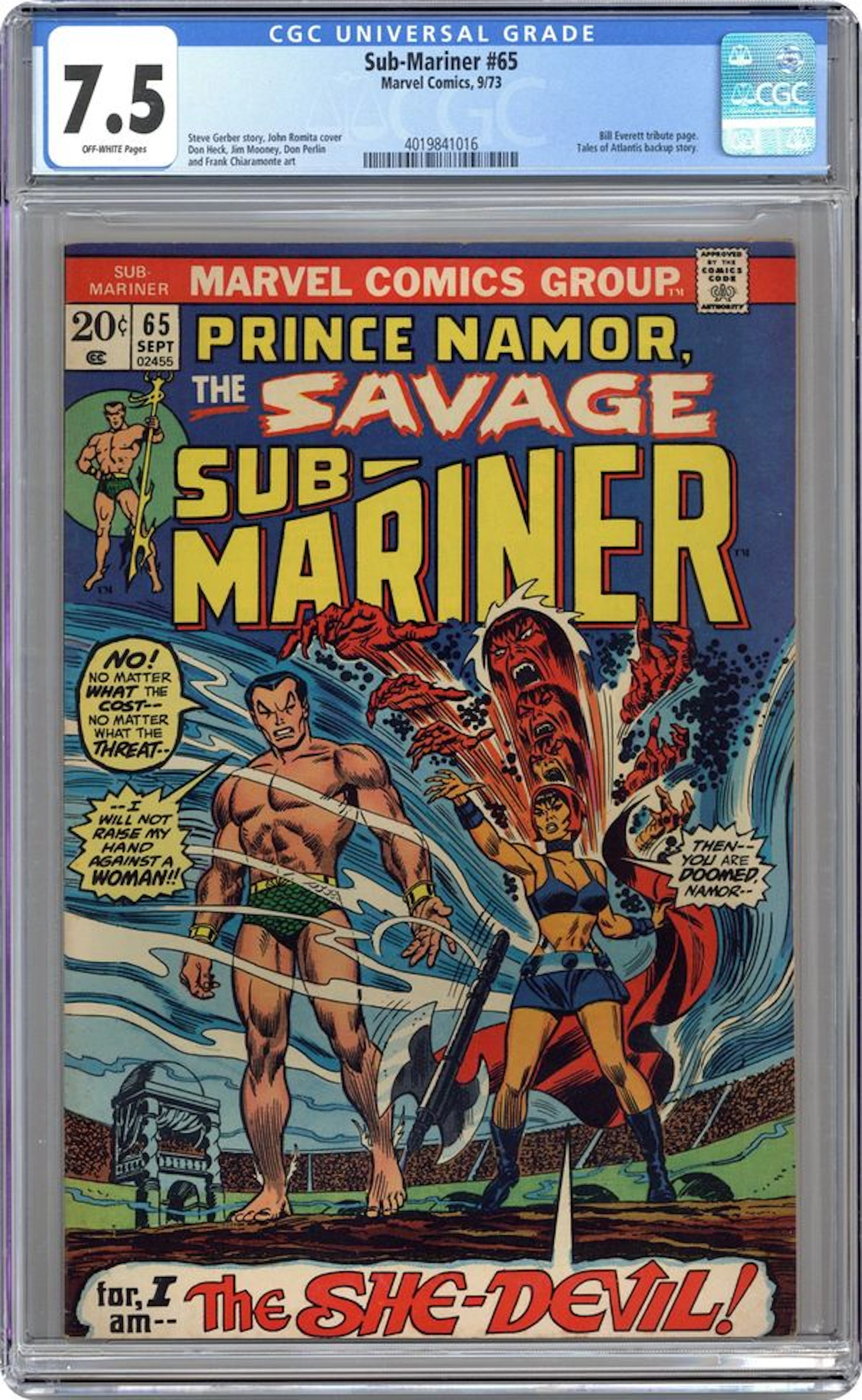 Sub-Mariner (1968 1st Series) 65 CGC 7.5