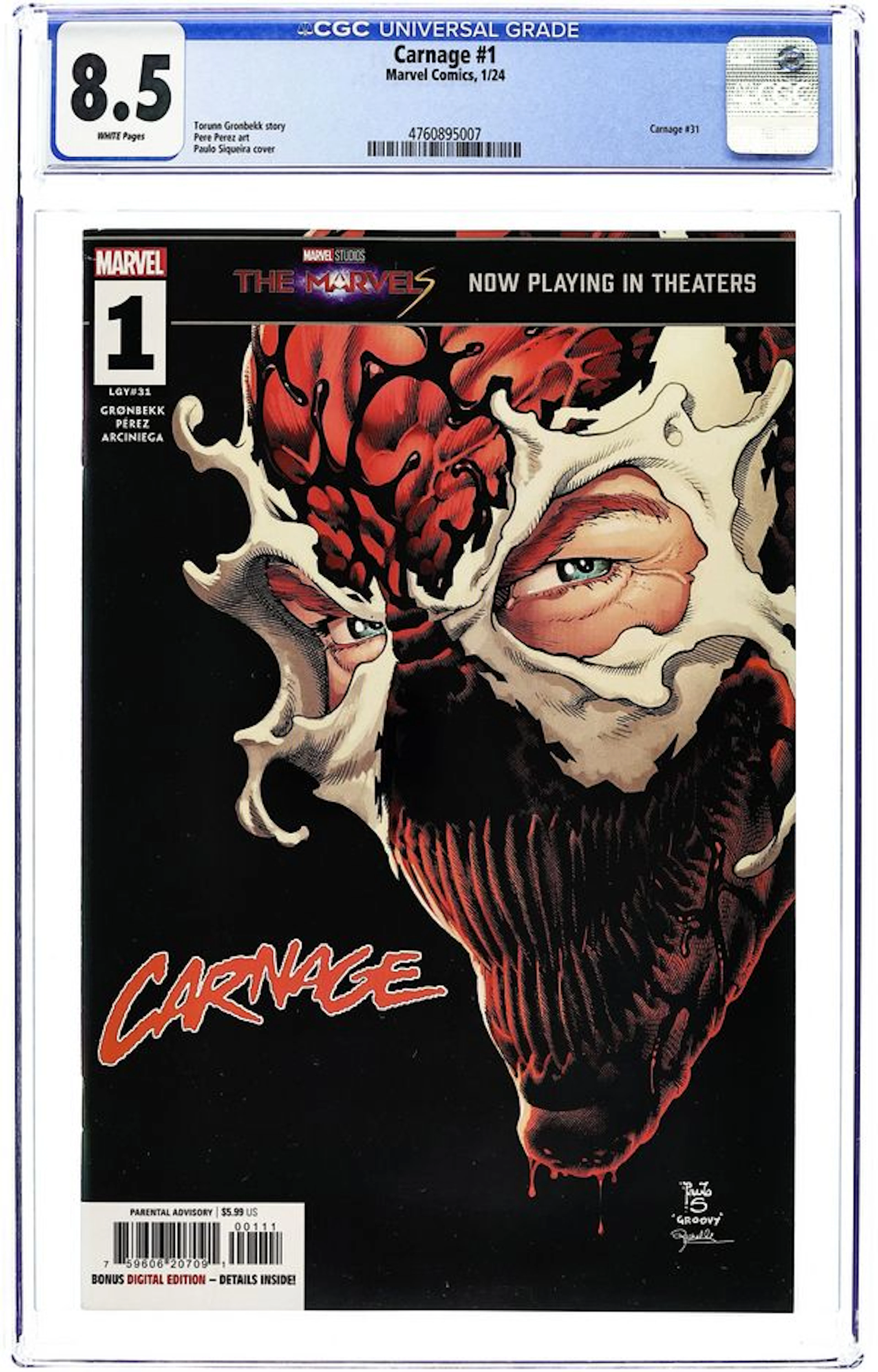 Carnage (2024 Marvel) 1A CGC 8.5