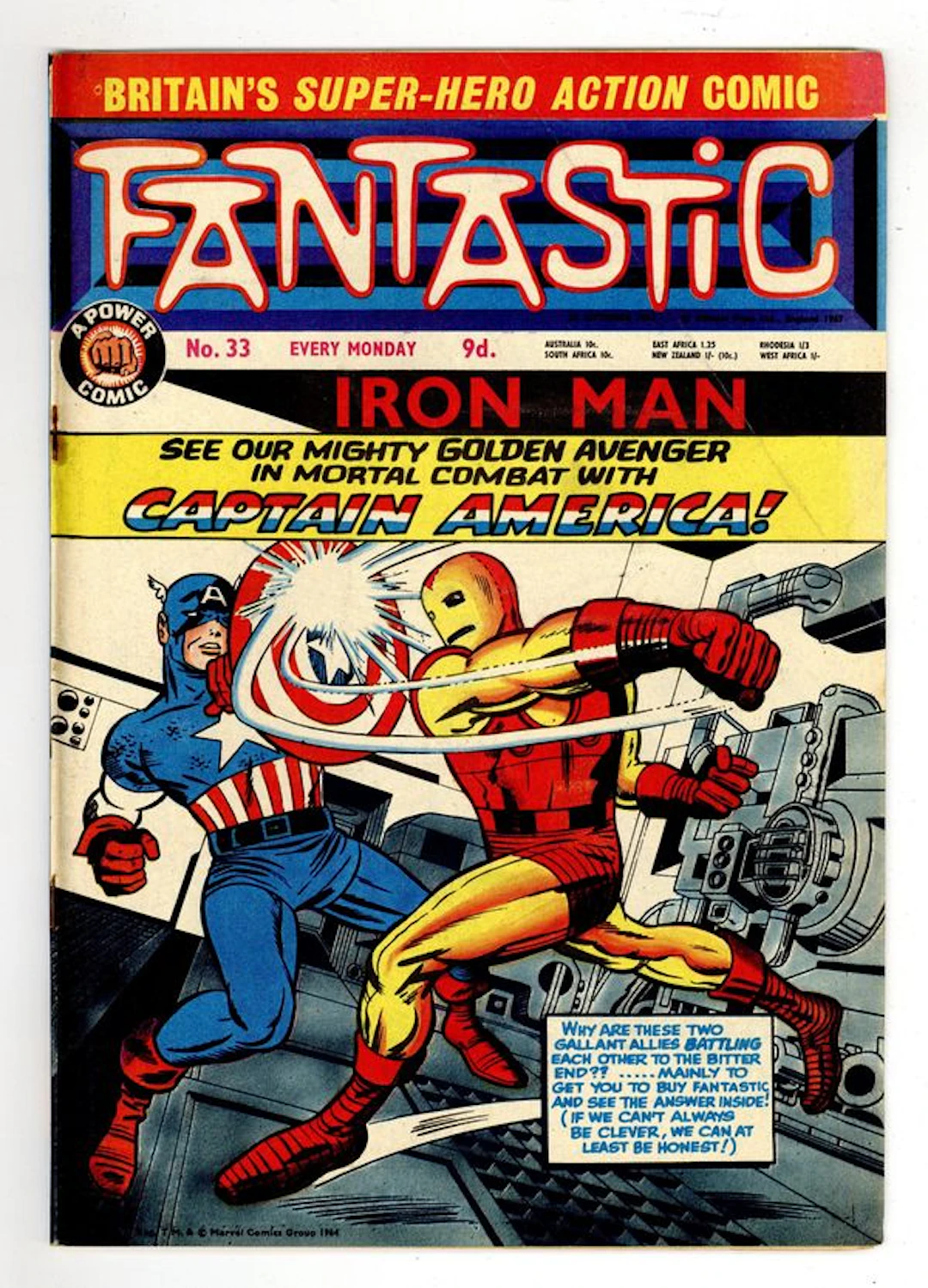 Fantastic (1967 Marvel UK) 33 VG- 3.5