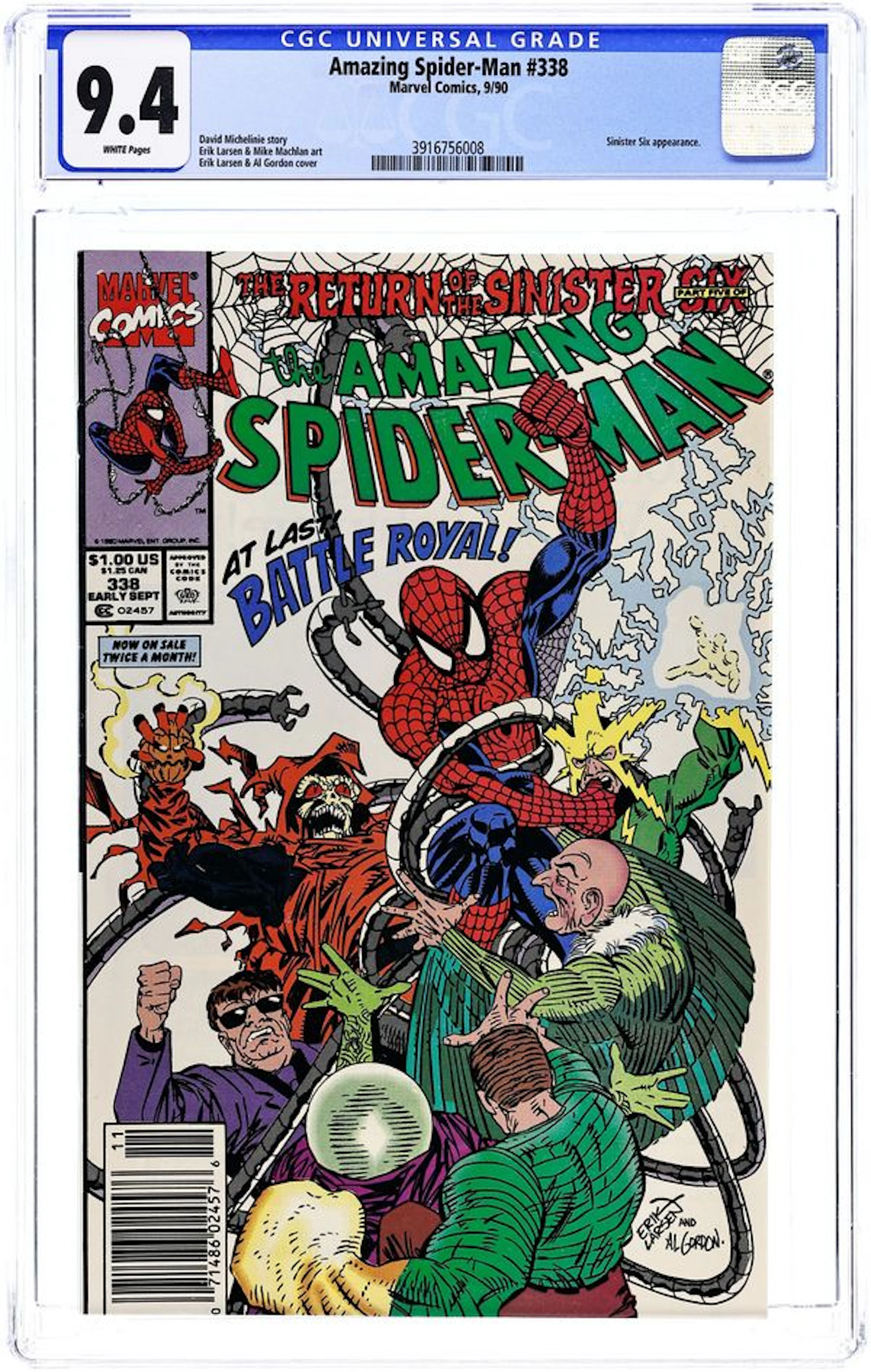 Amazing Spider-Man (1963 1st Series) 338N CGC 9.4