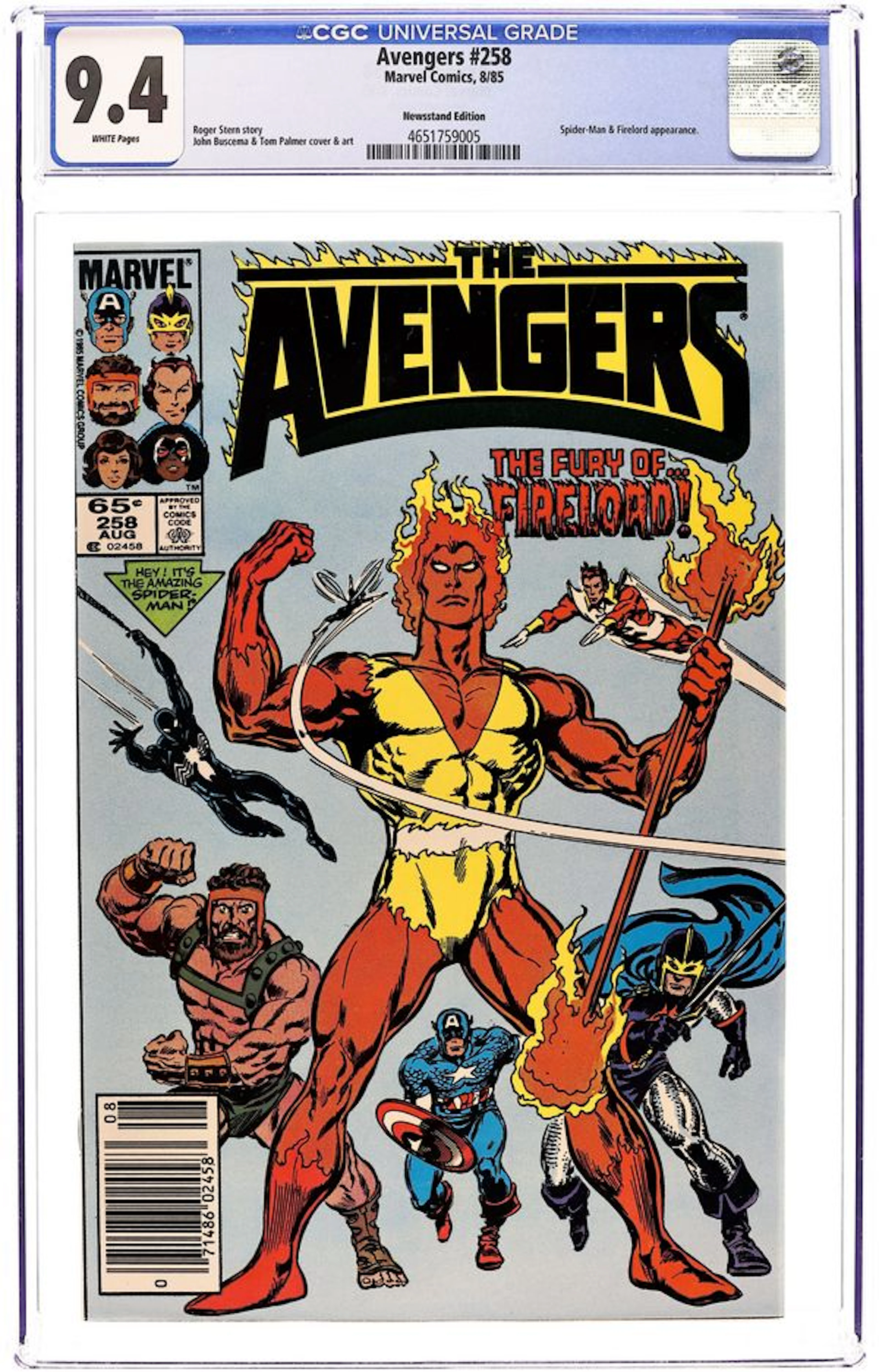 Avengers (1963 1st Series) 258N CGC 9.4