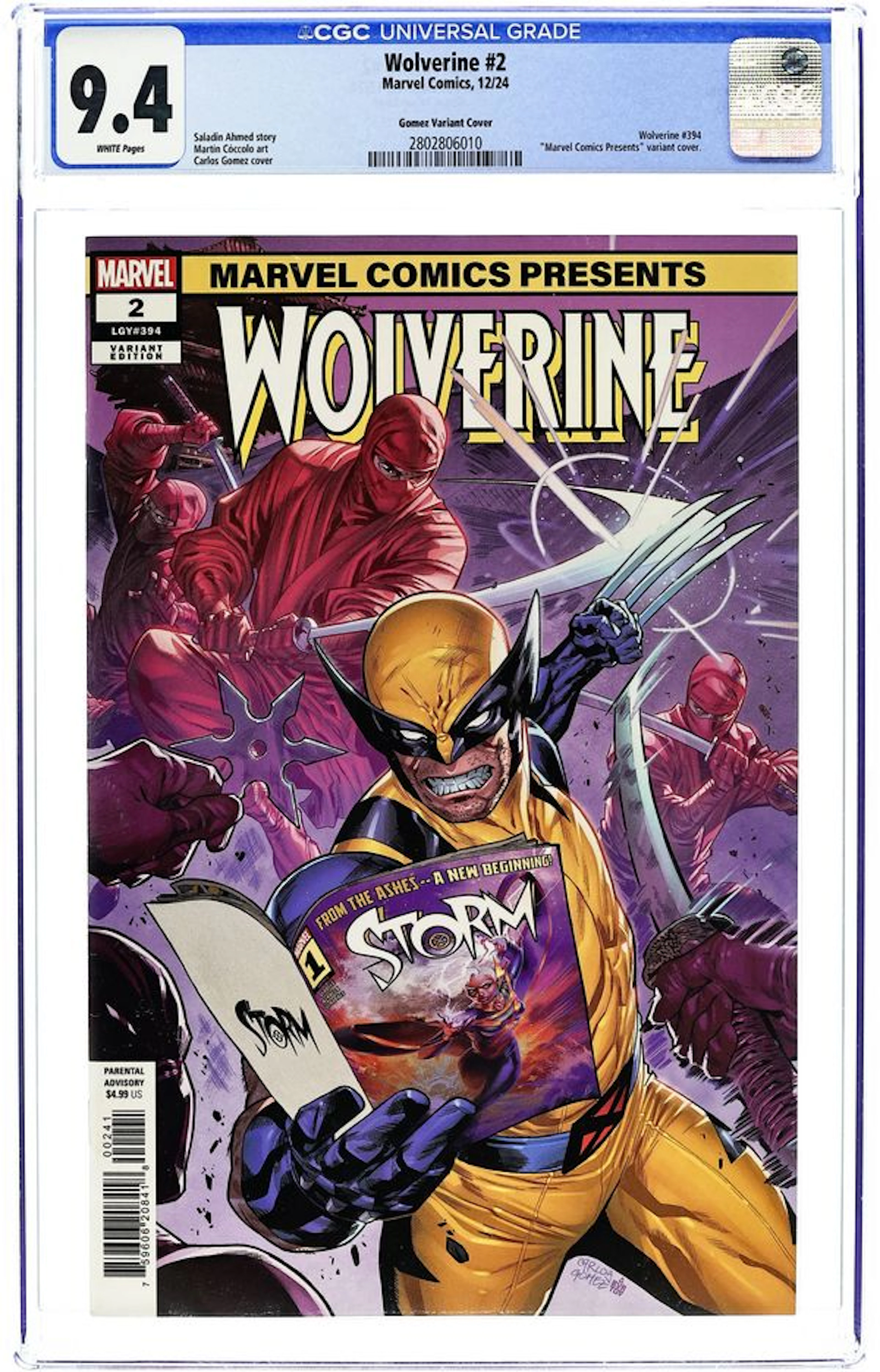 Wolverine (2024 Marvel) 2D CGC 9.4