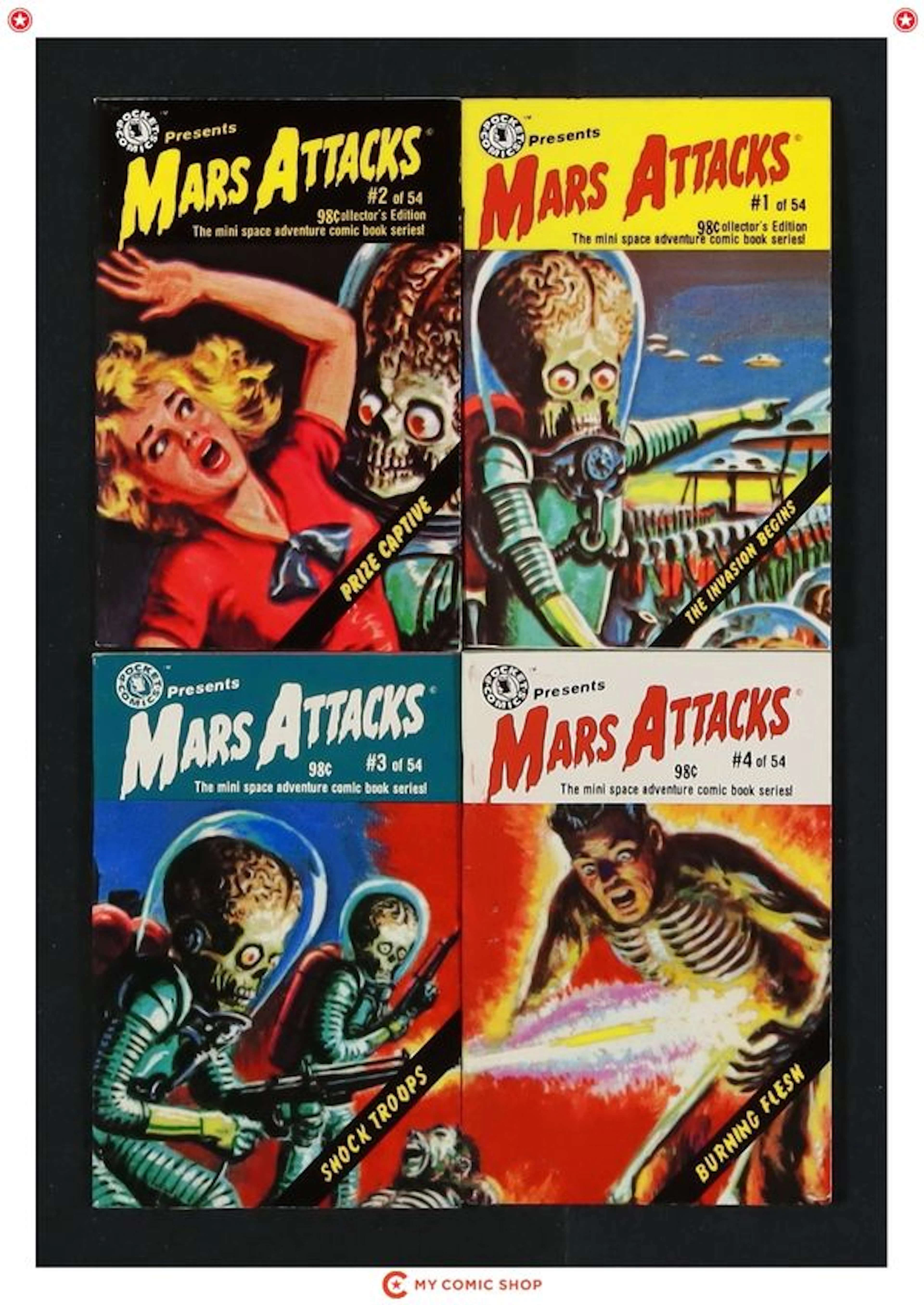 Mars Attacks Mini Comic Lot of 4