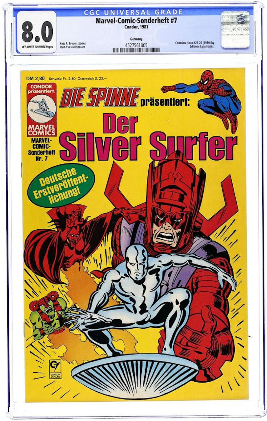 Marvel Comic Sonderheft (German 1980-1989 Condor) 7 CGC 8.0