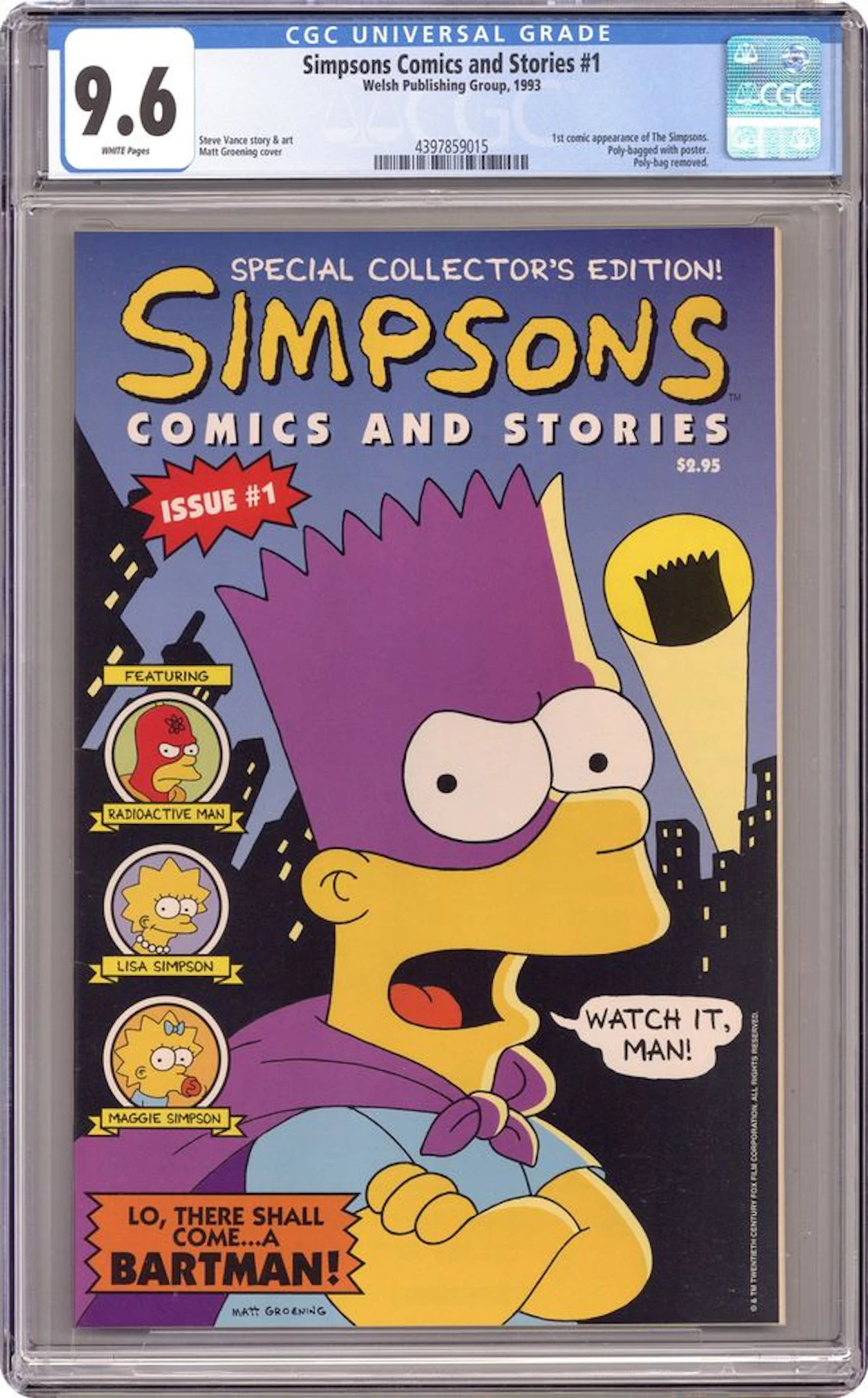 Simpsons Comics and Stories (1993 Bongo) 1D.U CGC 9.6
