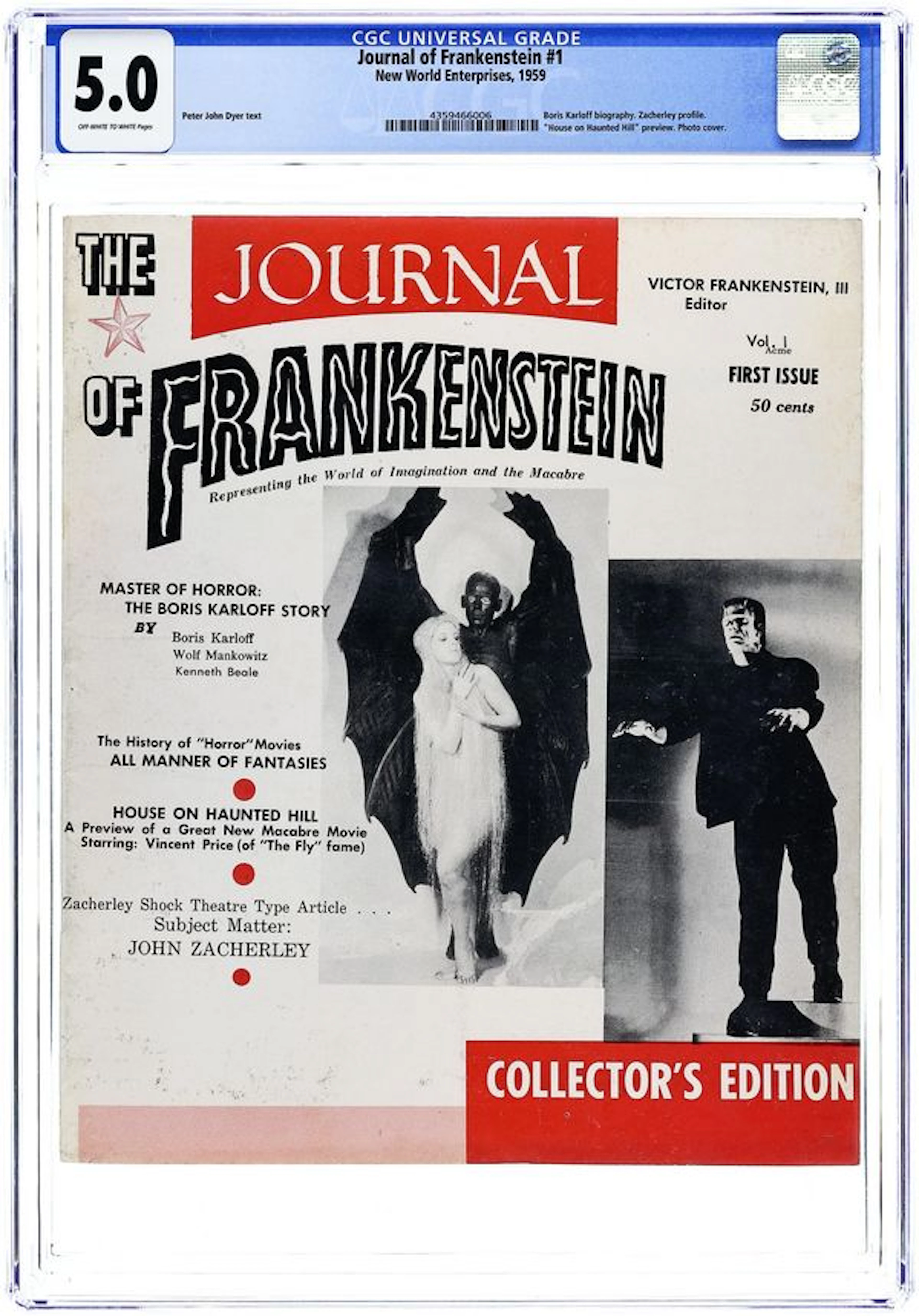 Journal of Frankenstein (1959 New World Enterprises) 1 CGC 5.0