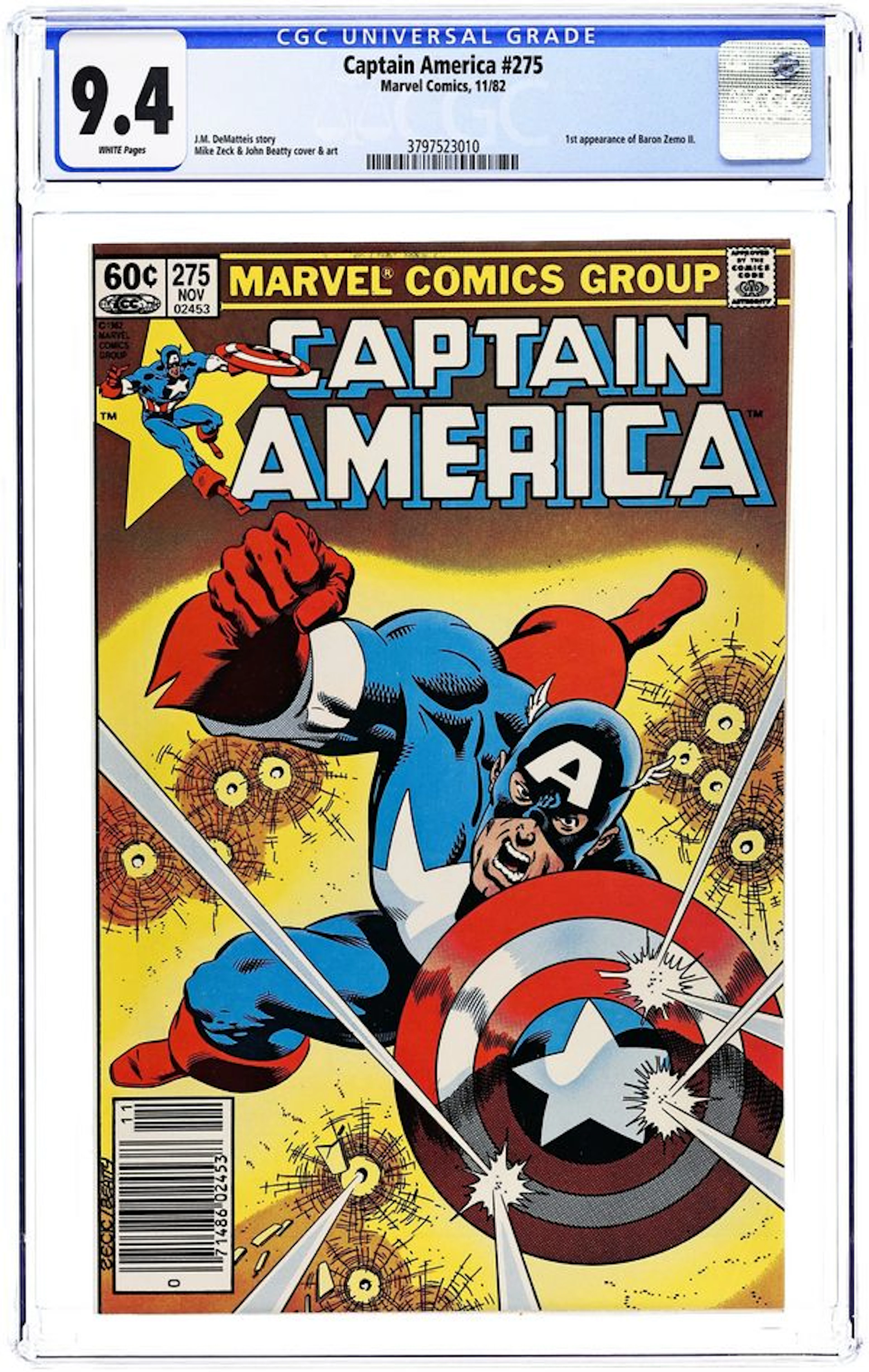 Captain America (1968 1st Series) 275N CGC 9.4