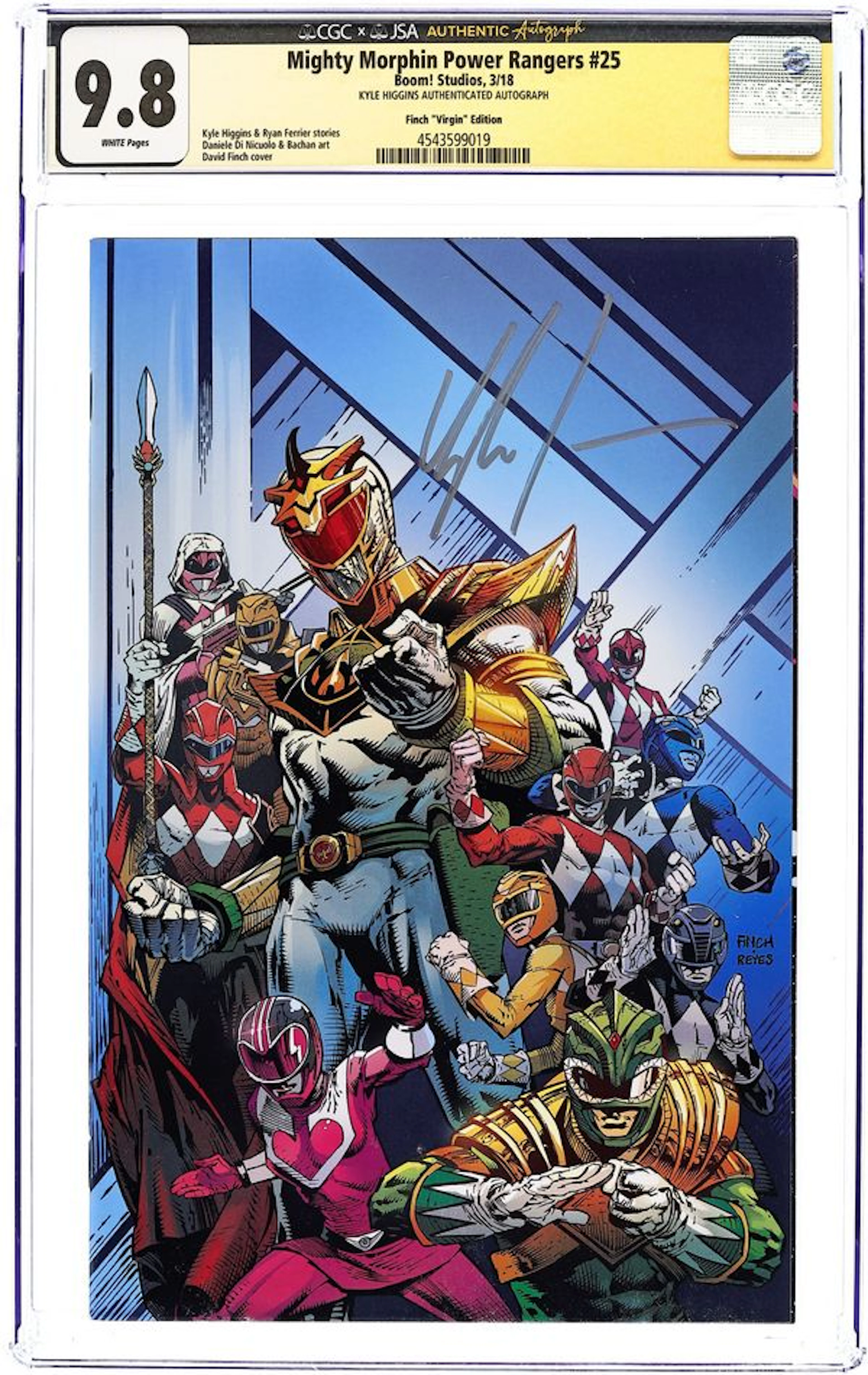 Mighty Morphin Power Rangers (2016 Boom) 25CSA.B CGC 9.8 JSA Higgins