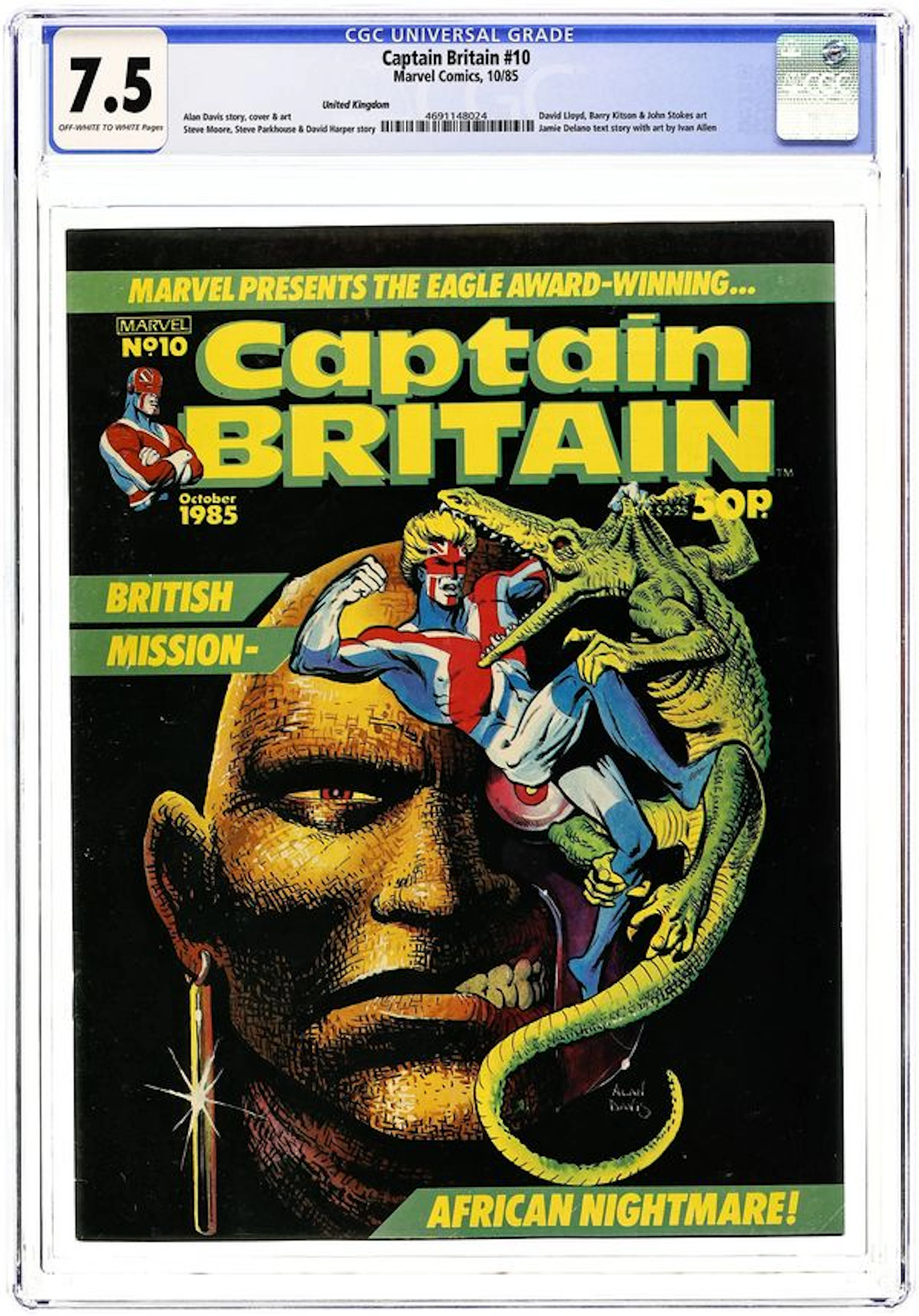 Captain Britain (UK 1985-1986 Marvel 2nd Series) 10 CGC 7.5