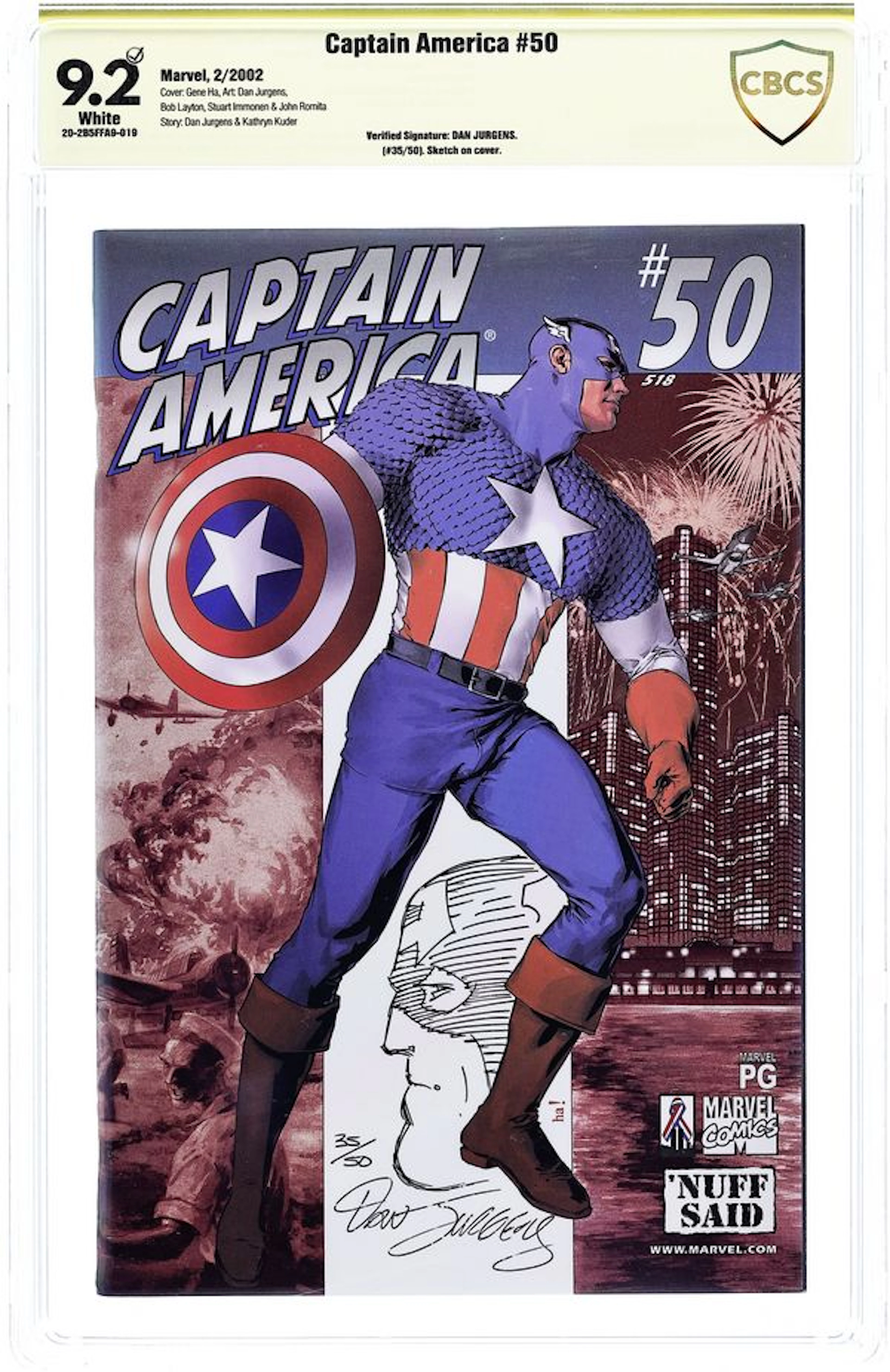 Captain America (1998 3rd Series) 50 CBCS 9.2 Verified Sig Jurgens