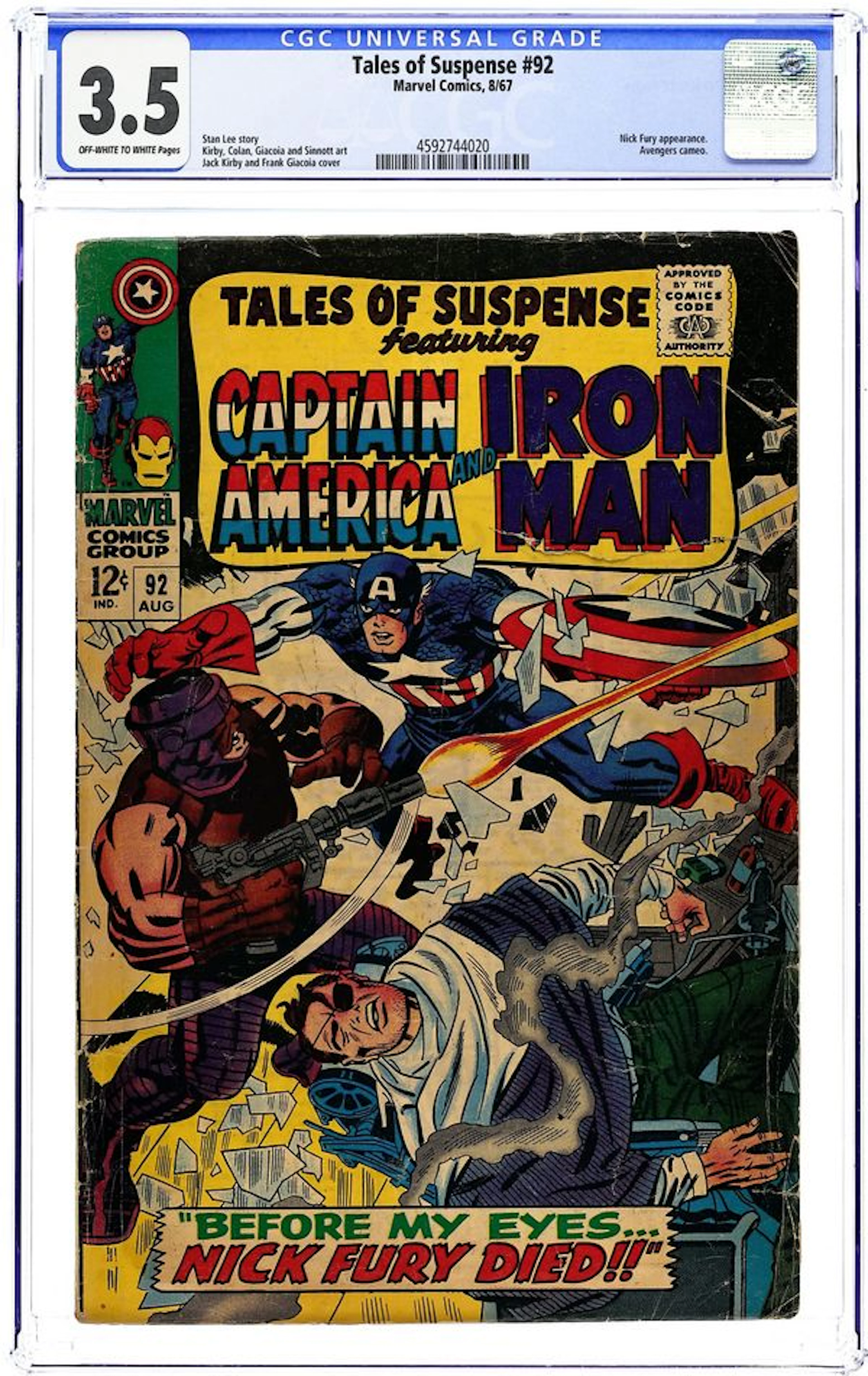 Tales of Suspense (1959) 92 CGC 3.5