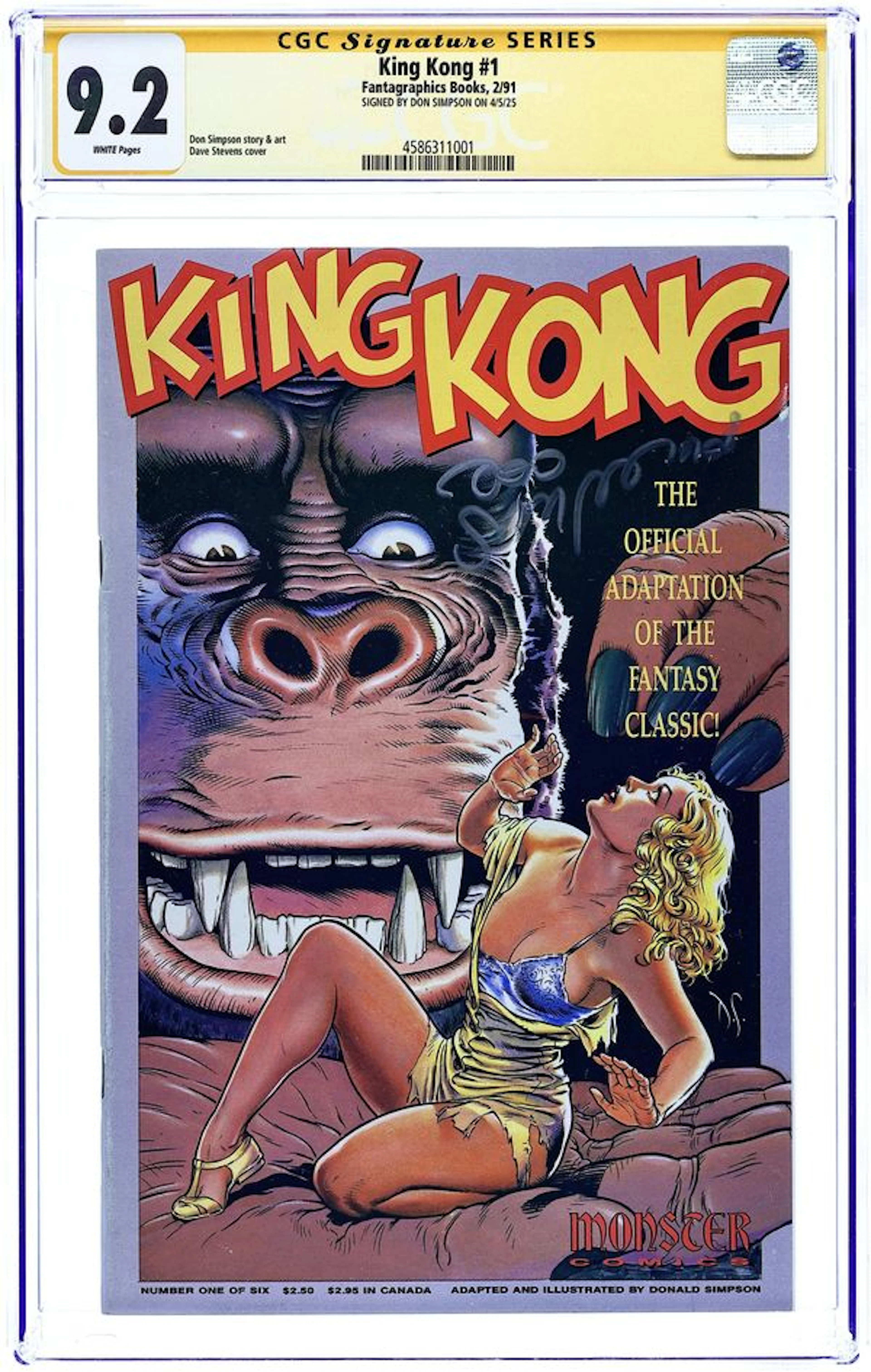 King Kong (1991 Monster Comics) 1 CGC 9.2 SS Simpson