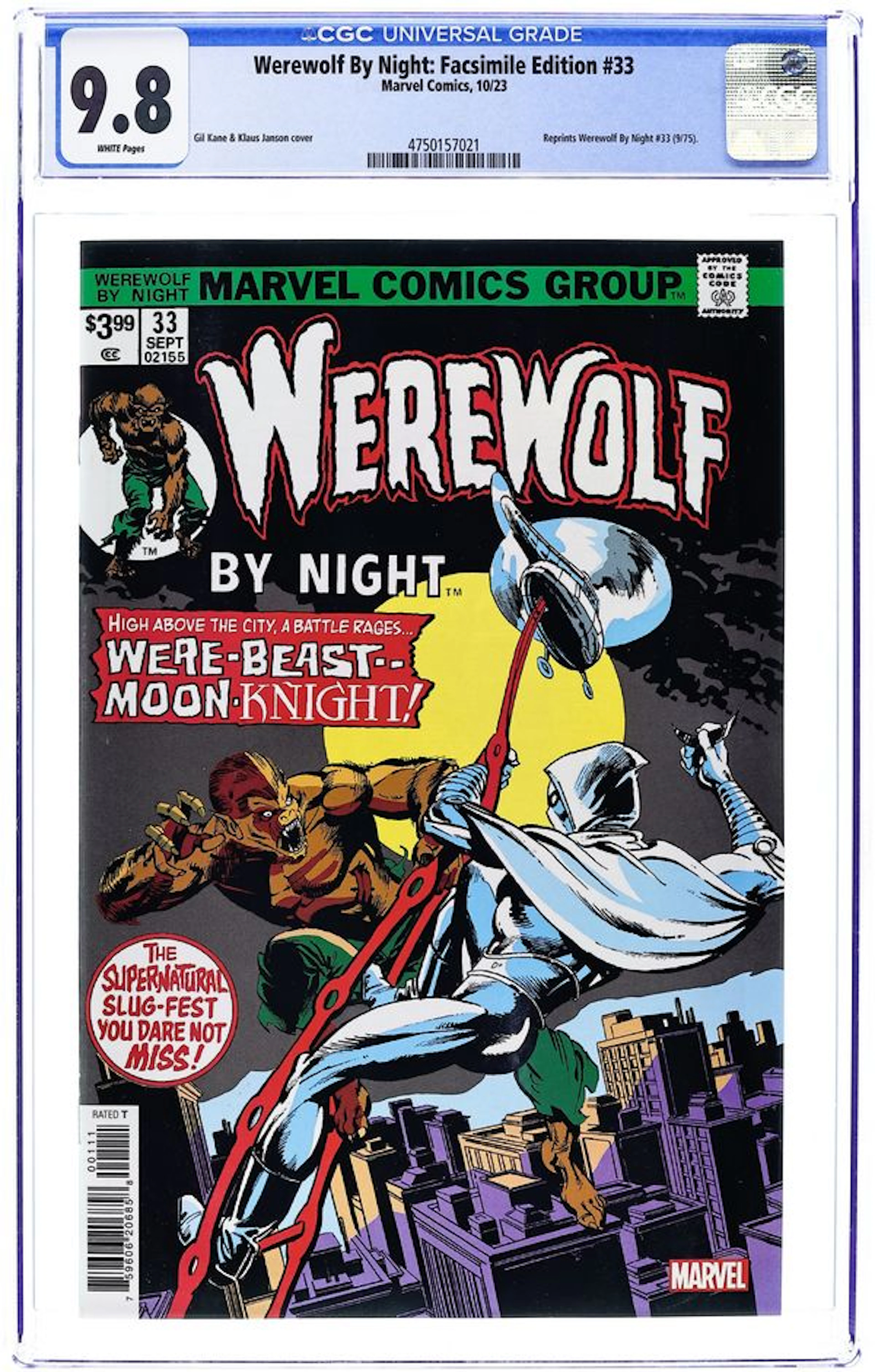 Werewolf by Night (1972 1st Series) Facsimile Edition 33 CGC 9.8