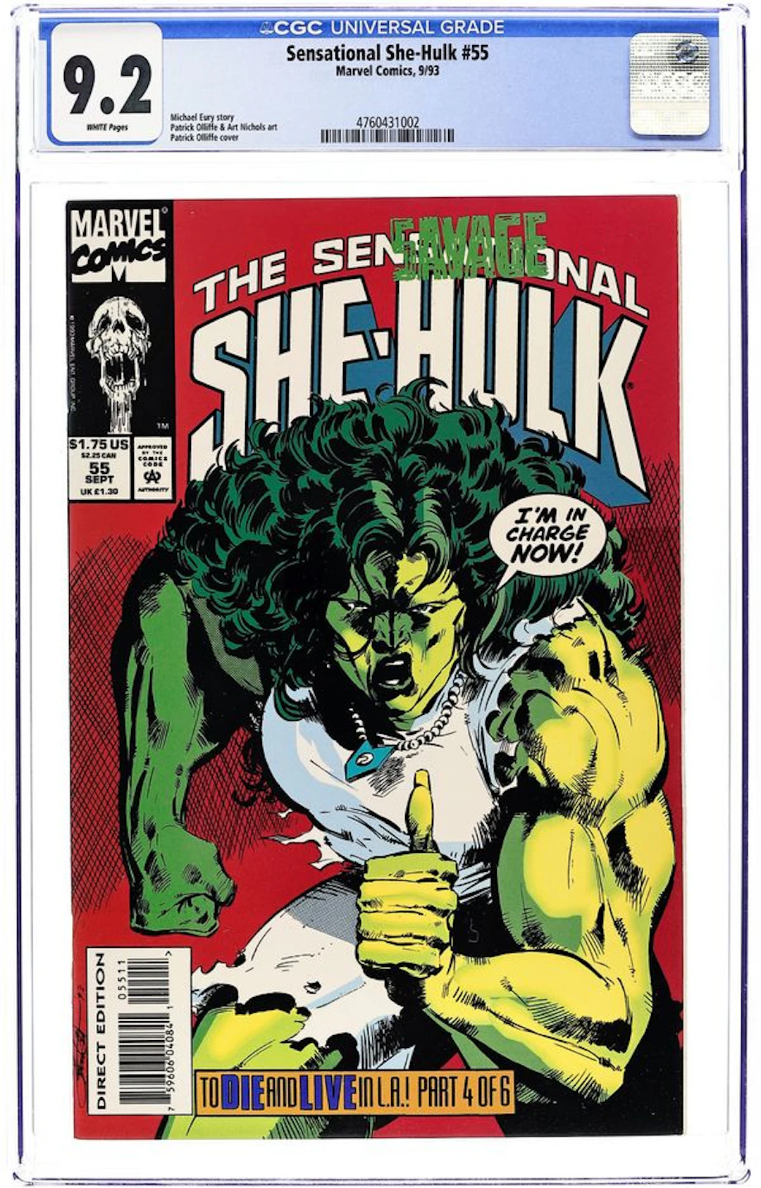 Sensational She-Hulk (1989) 55 CGC 9.2