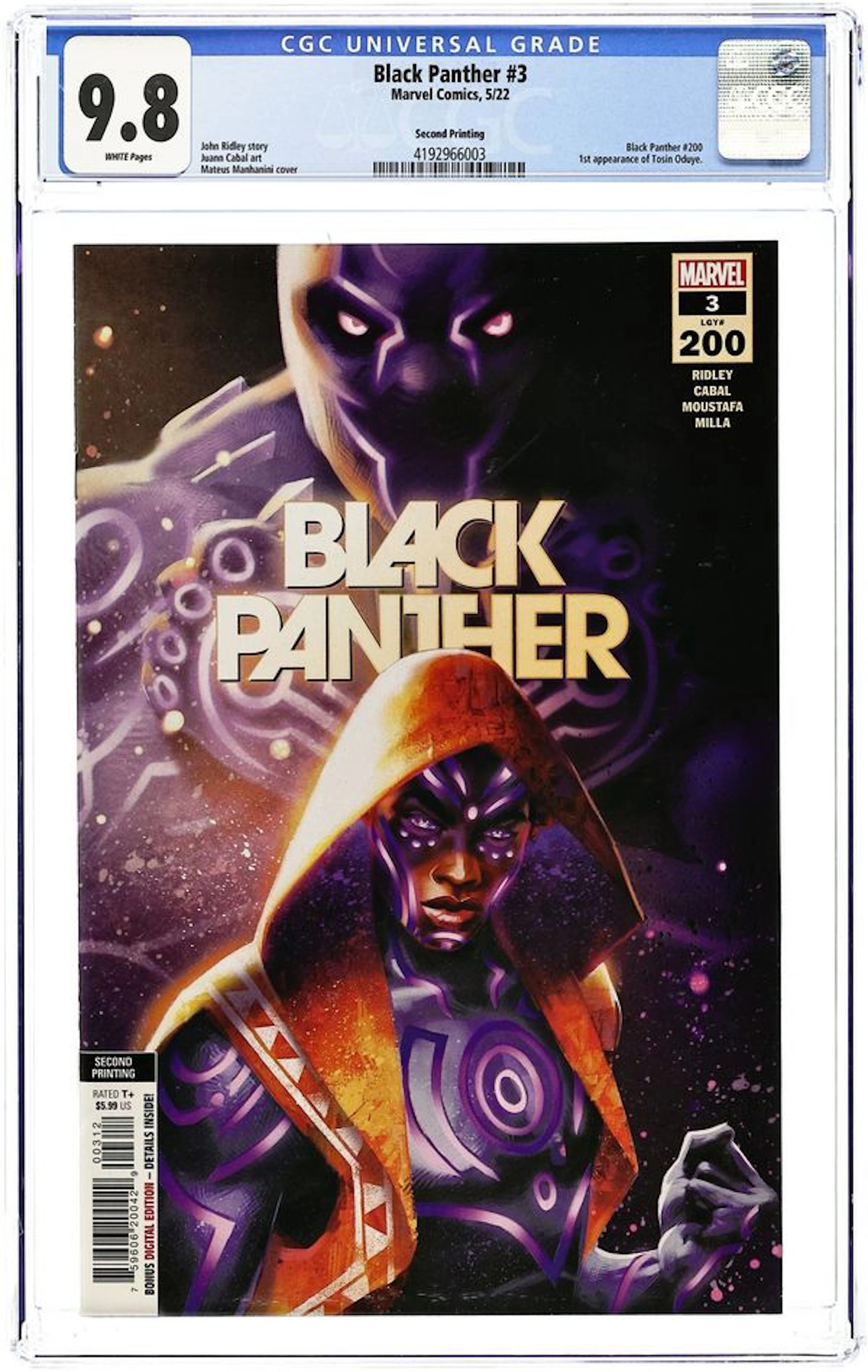 Black Panther (2022 Marvel 8th Series) 3E CGC 9.8
