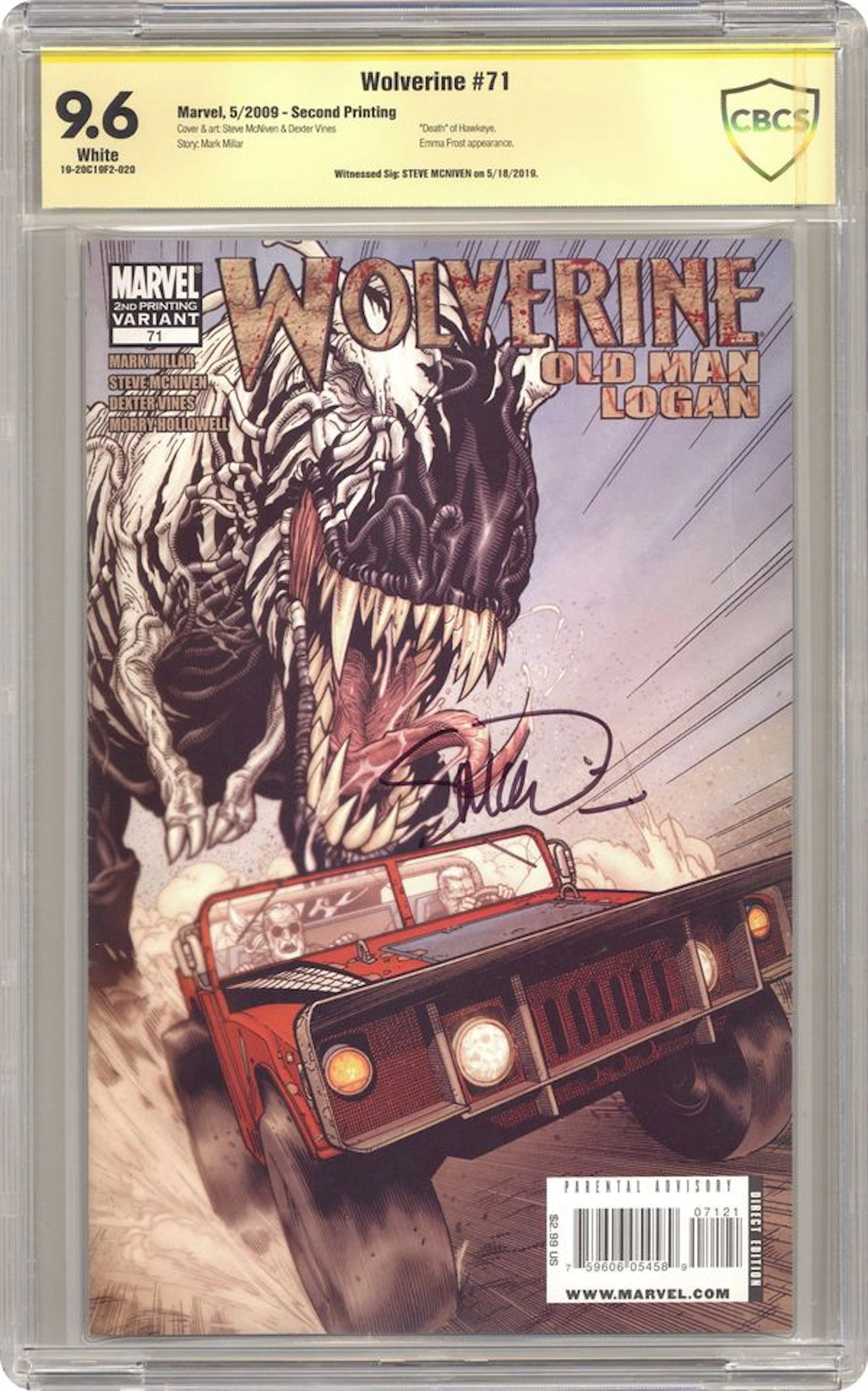 Wolverine (2003 2nd Series) 71REP CBCS 9.6 Witnessed Sig McNiven