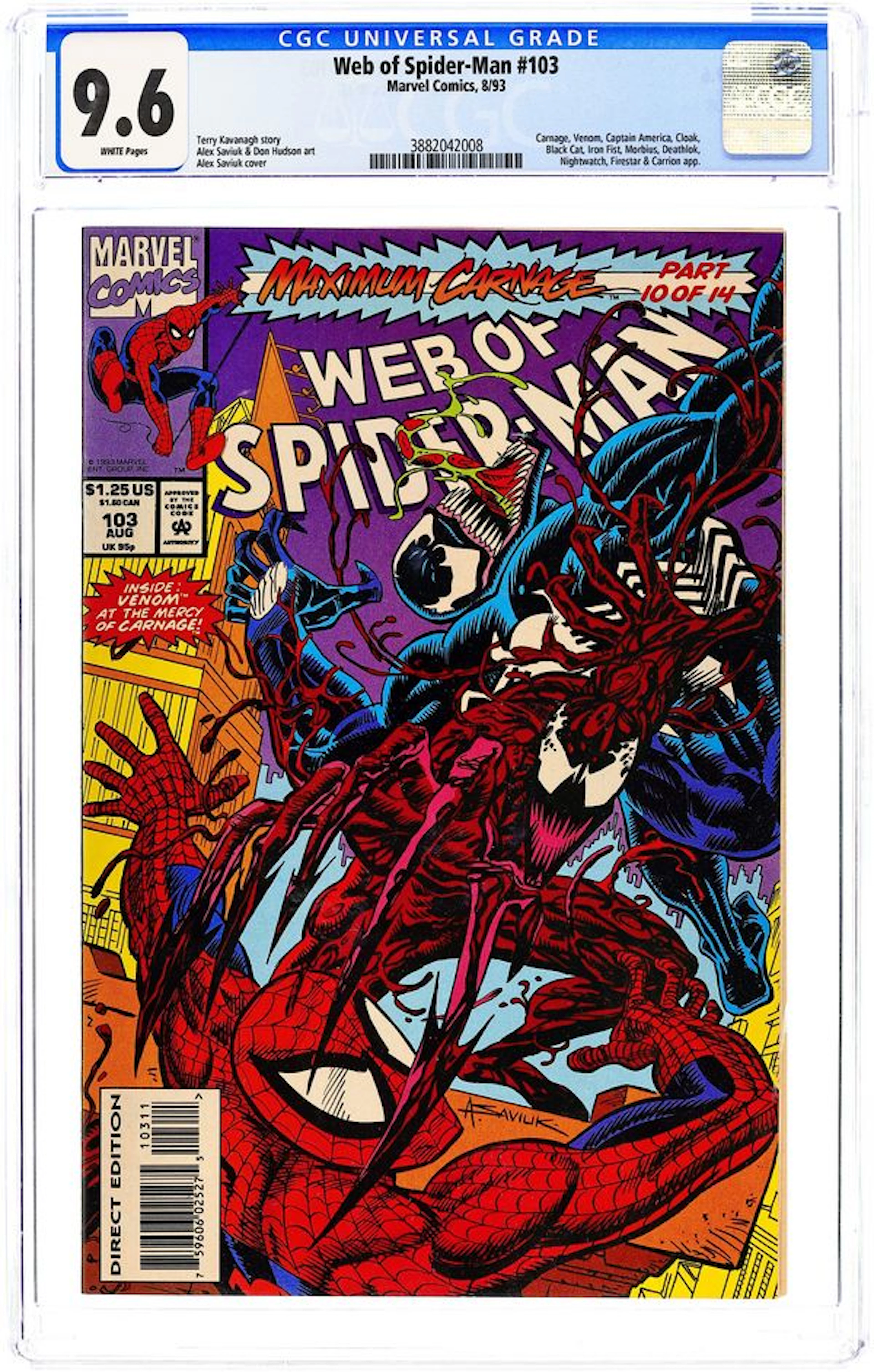 Web of Spider-Man (1985 1st Series) 103D CGC 9.6