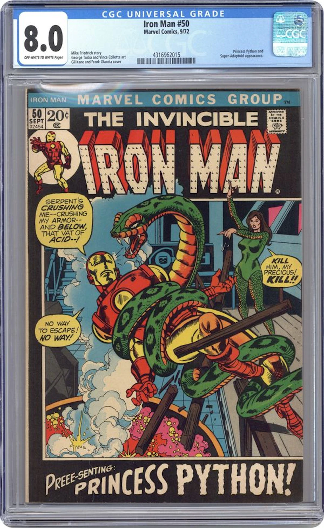 Iron Man (1968 1st Series) 50 CGC 8.0