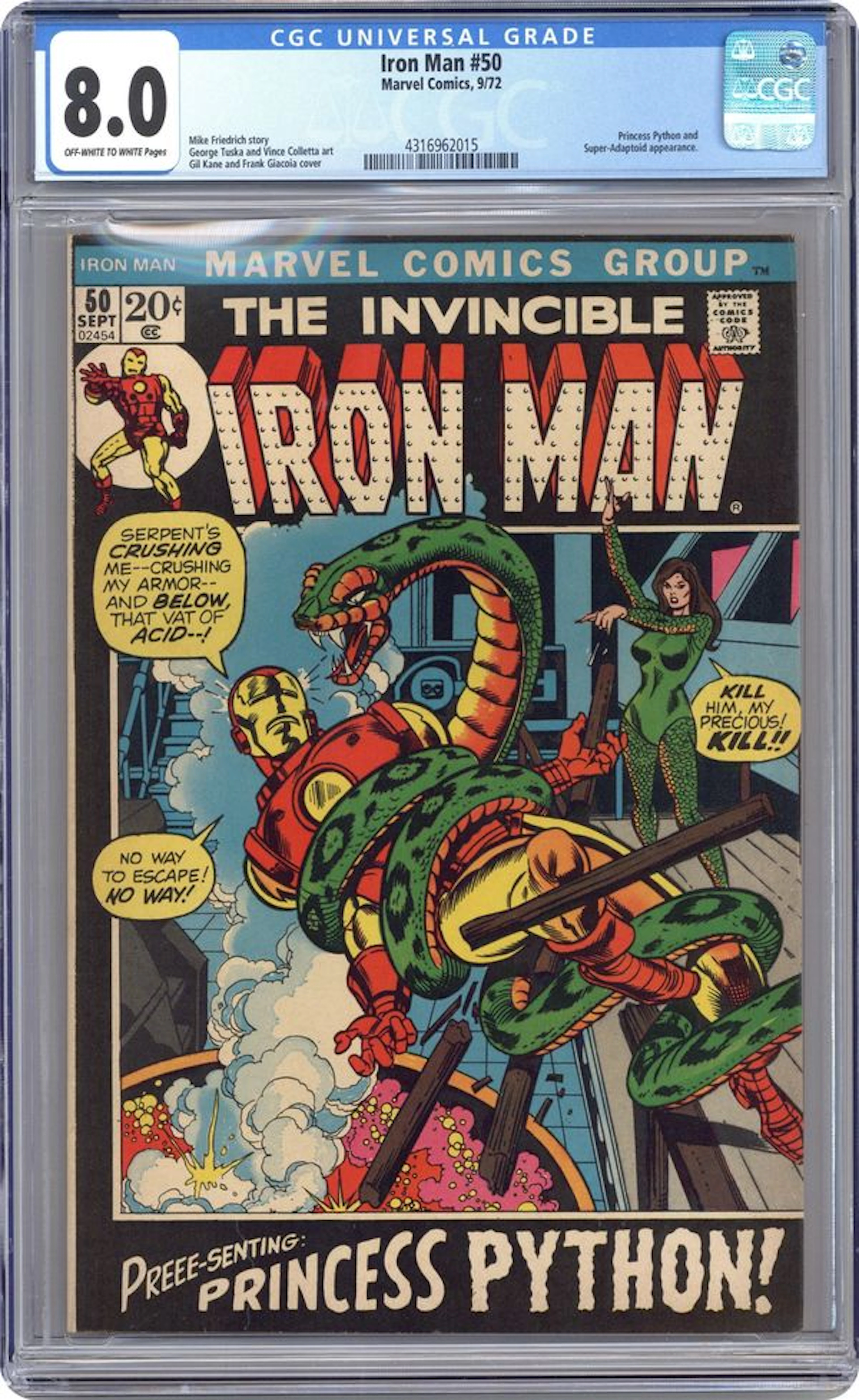 Iron Man (1968 1st Series) 50 CGC 8.0