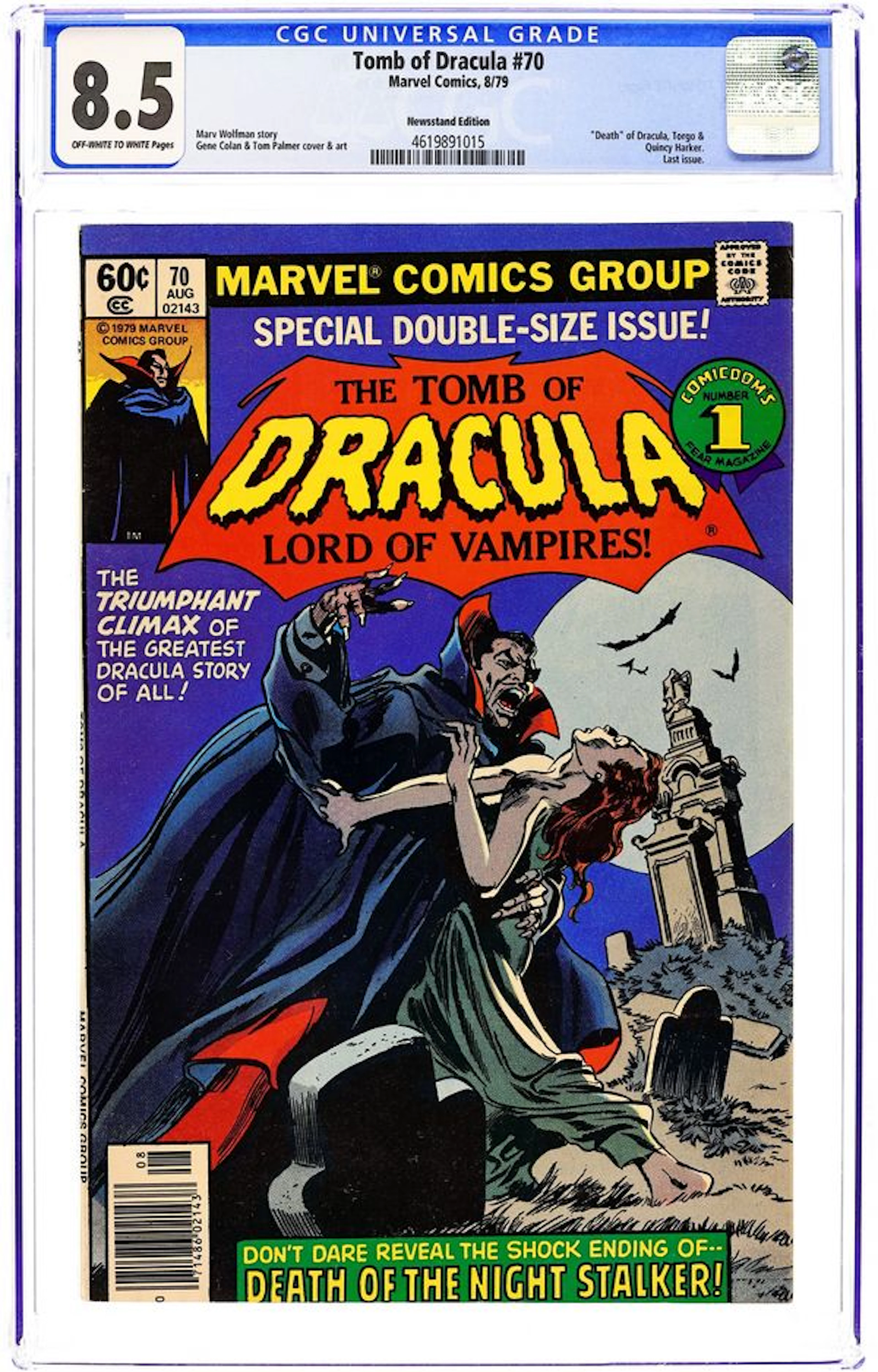 Tomb of Dracula (1972 1st Series) 70N CGC 8.5