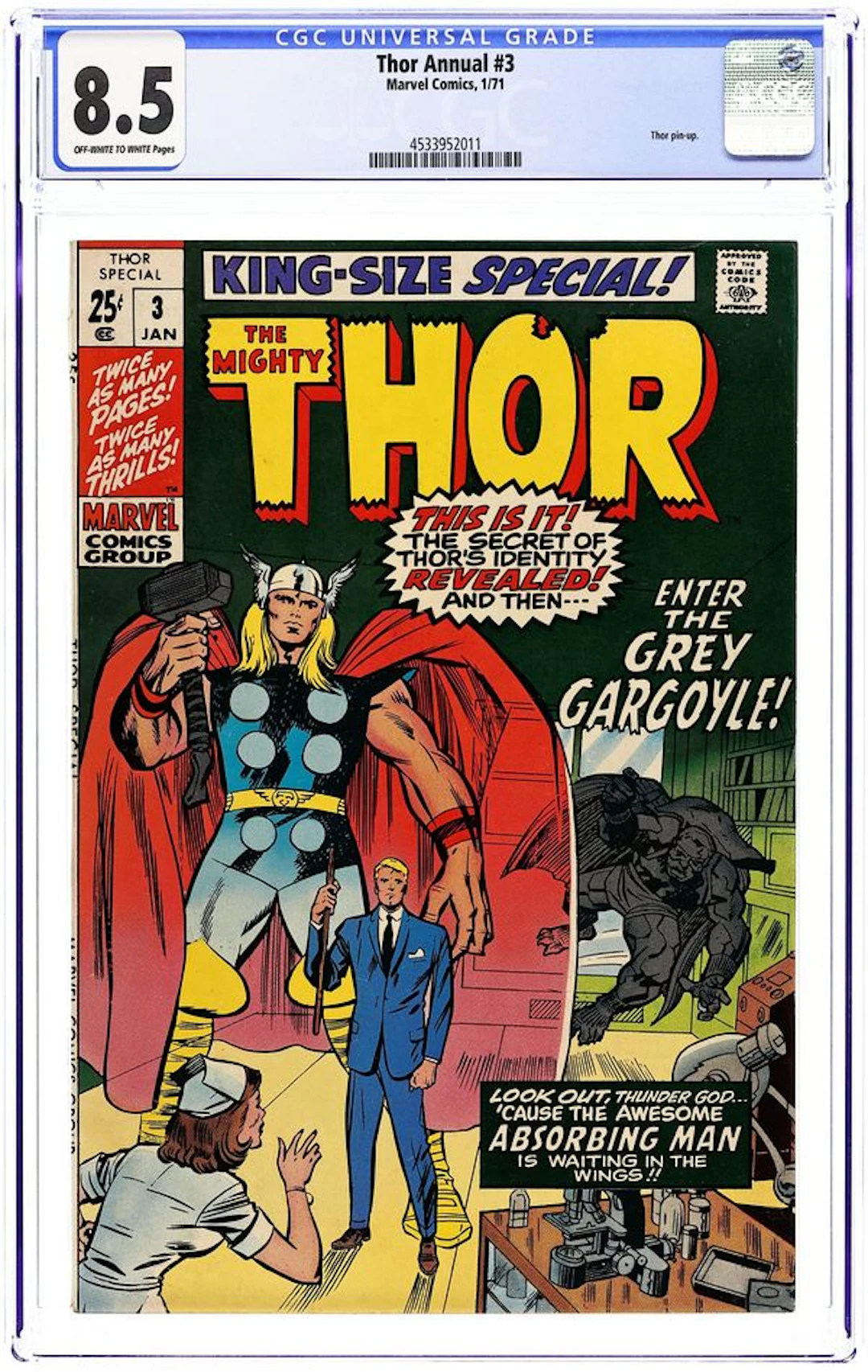 Thor (1962 Marvel 1st Series Journey Into Mystery) Annual 3 CGC 8.5