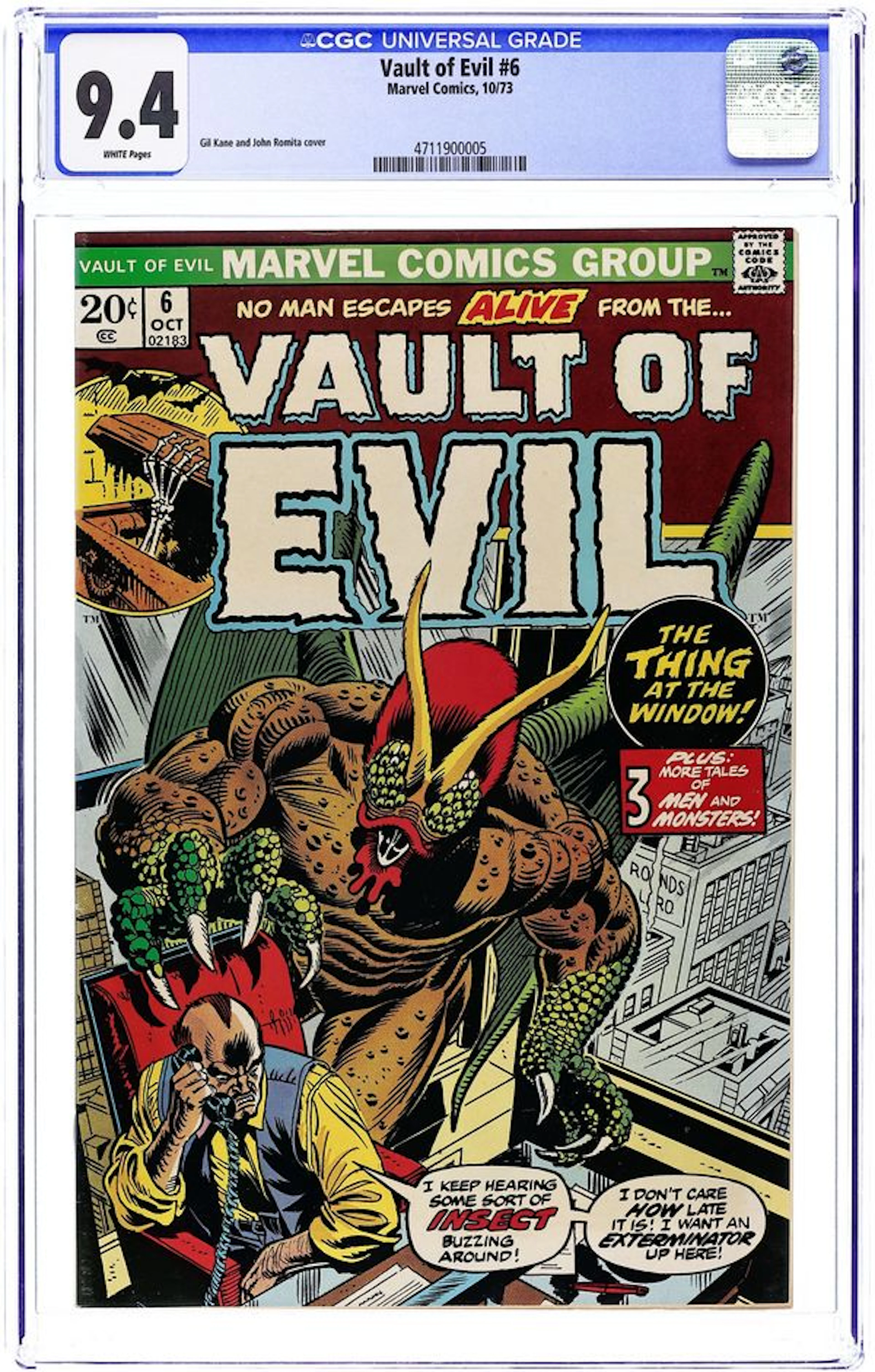 Vault of Evil (1973-1975 Marvel) 6 CGC 9.4