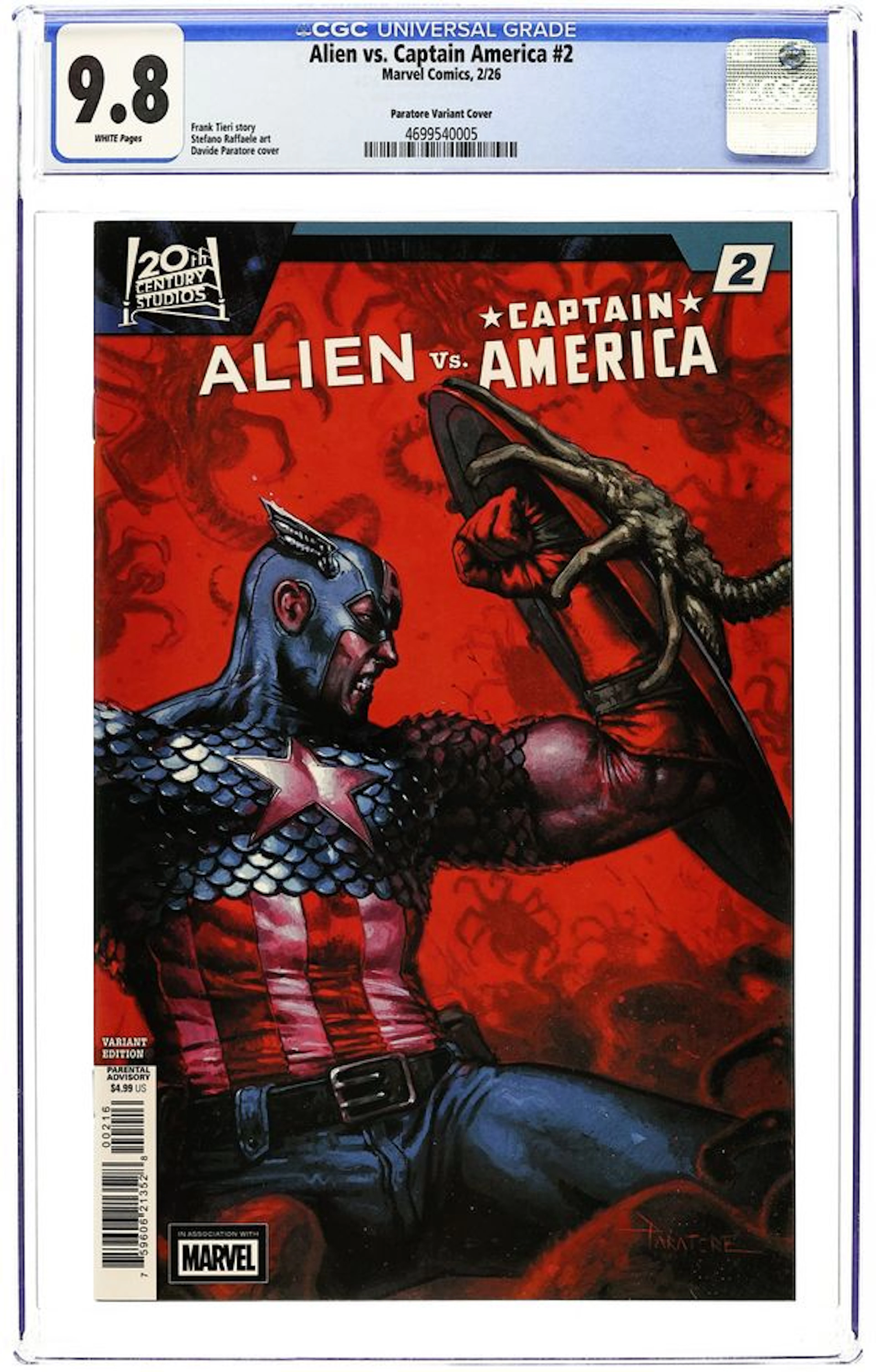 Alien vs. Captain America (2026 Marvel) 2D CGC 9.8