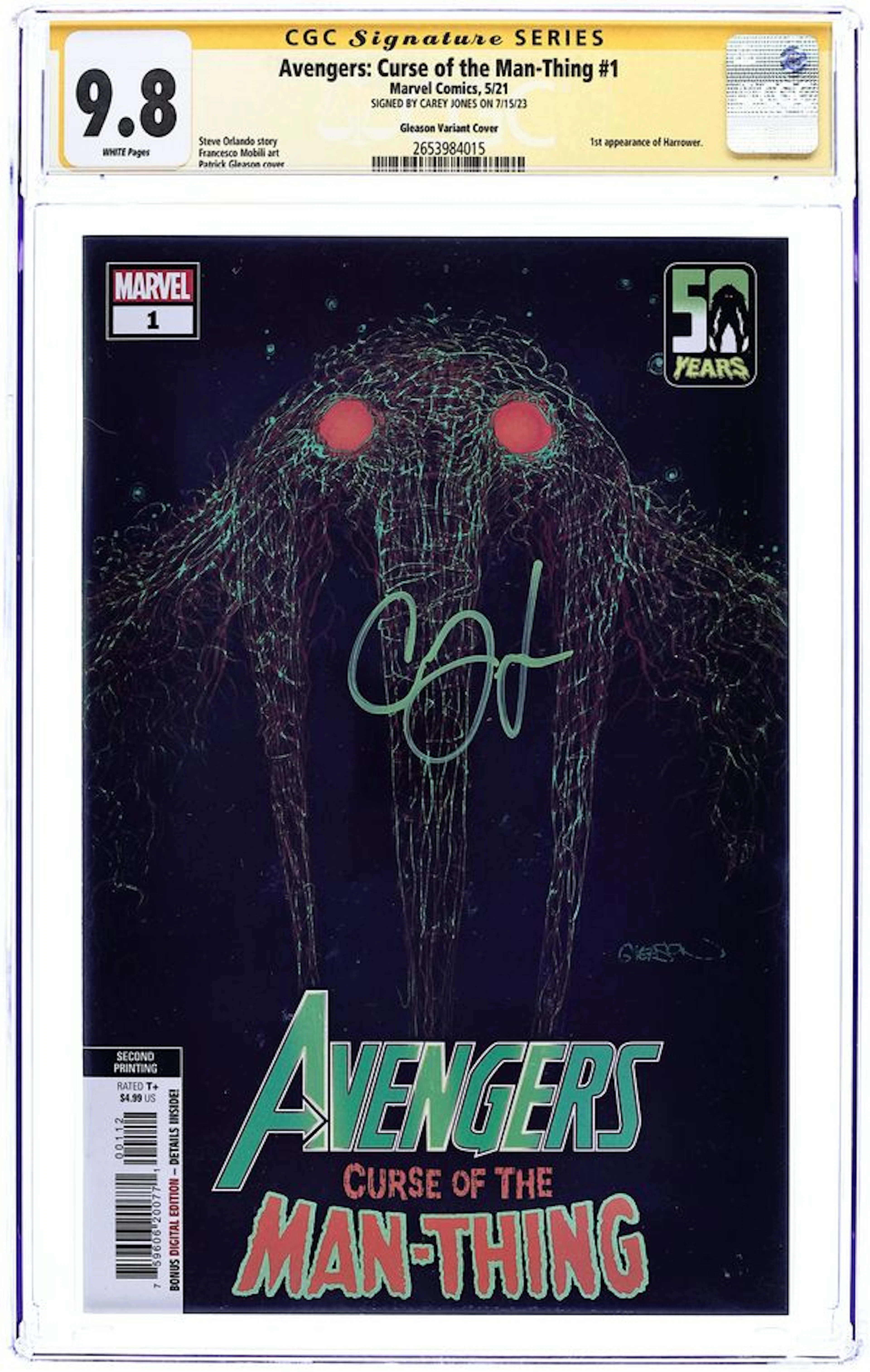Avengers Curse of the Man-Thing (2021 Marvel) 1F CGC 9.8 SS Jones