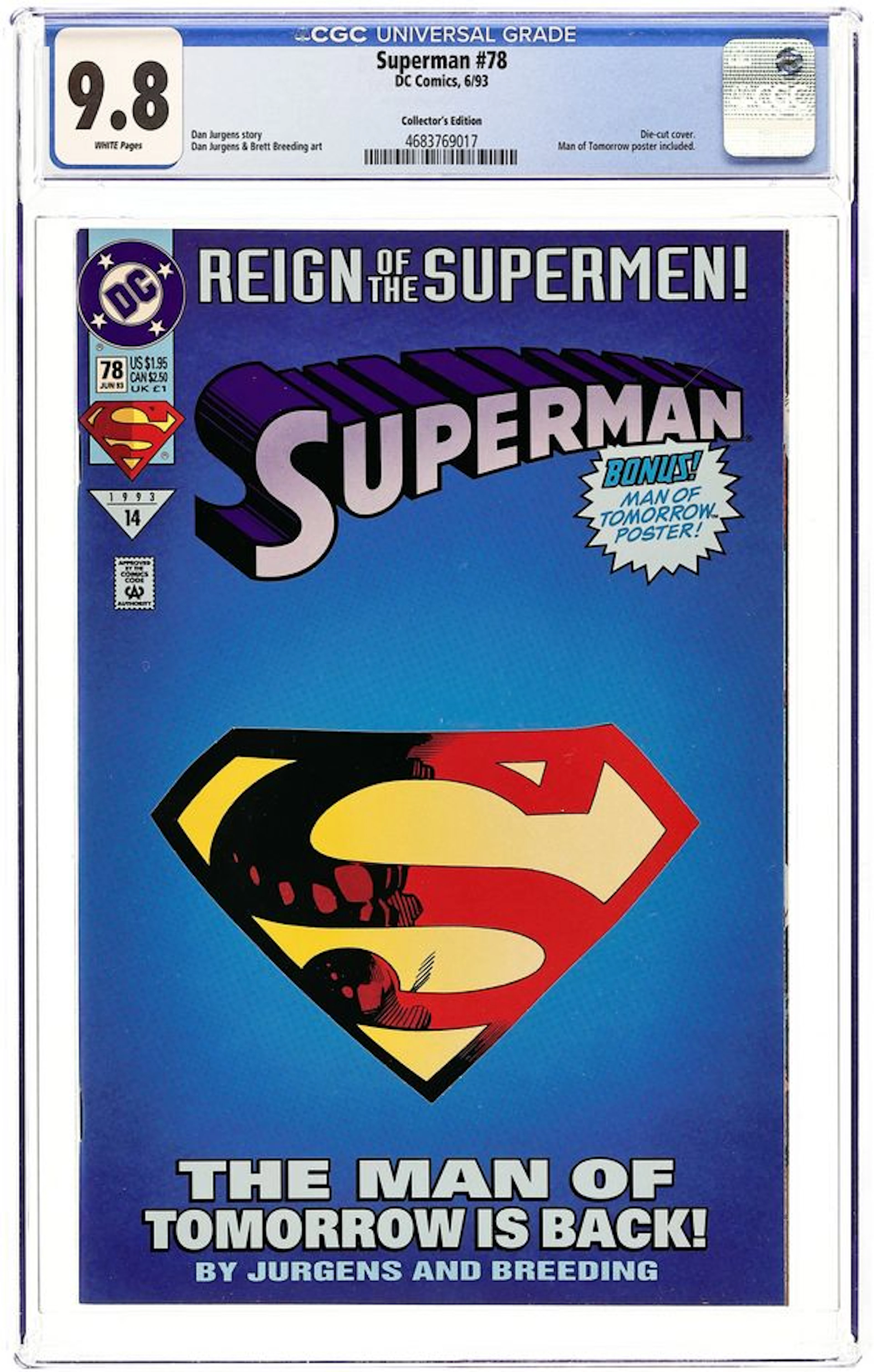 Superman (1987 2nd Series) 78B CGC 9.8