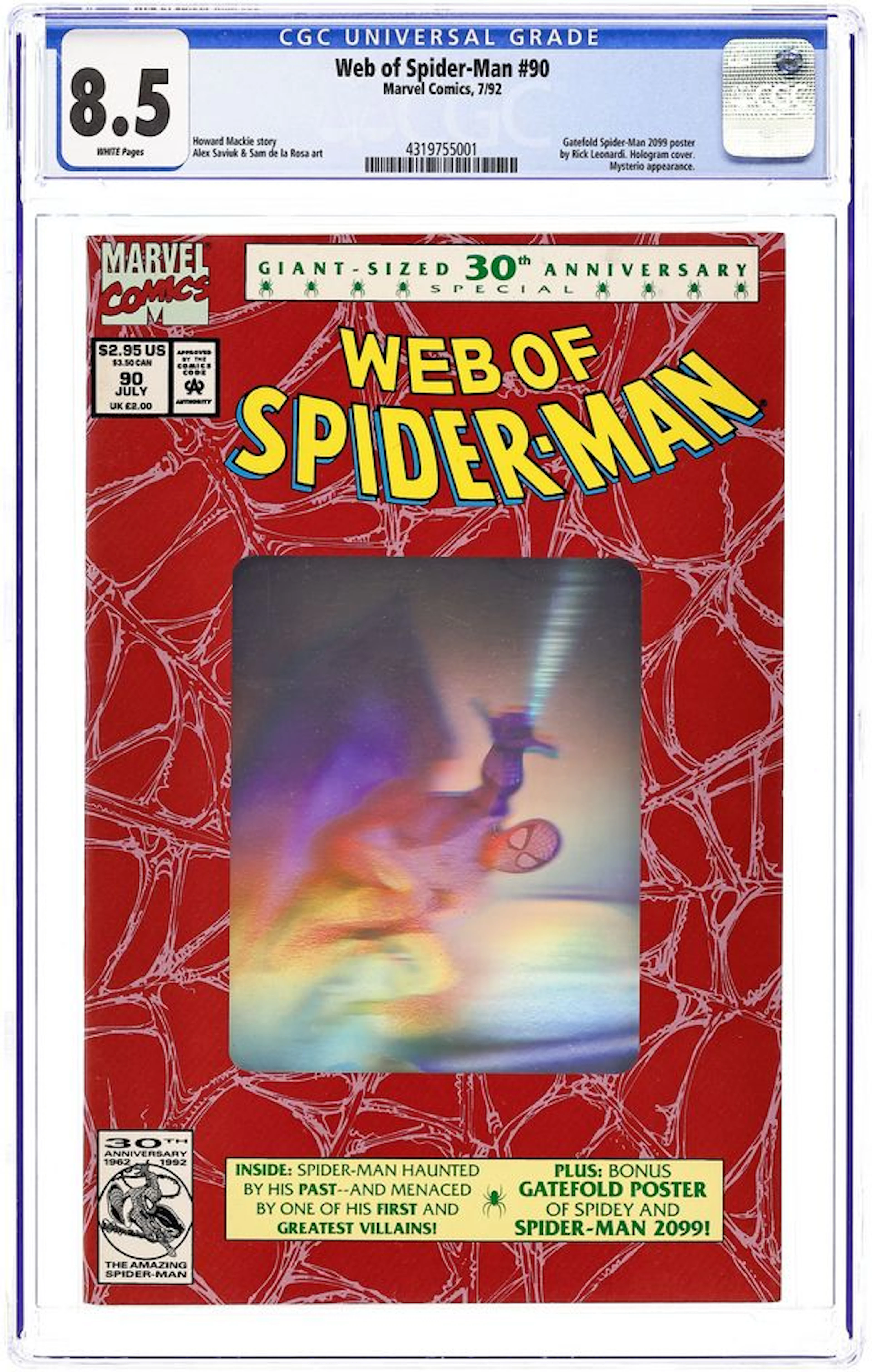 Web of Spider-Man (1985 1st Series) 90D CGC 8.5