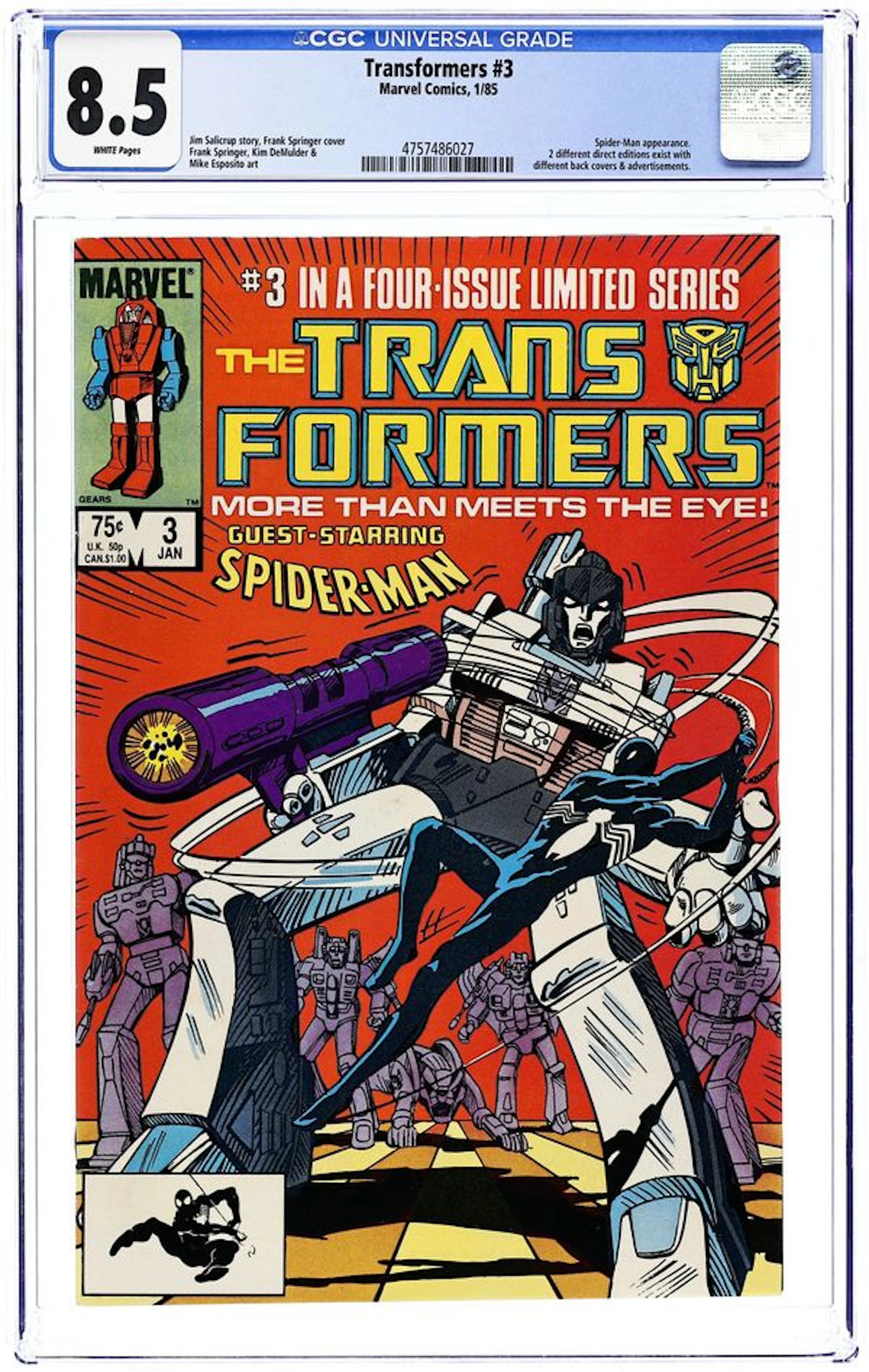 Transformers (1984 Marvel) 3D CGC 8.5