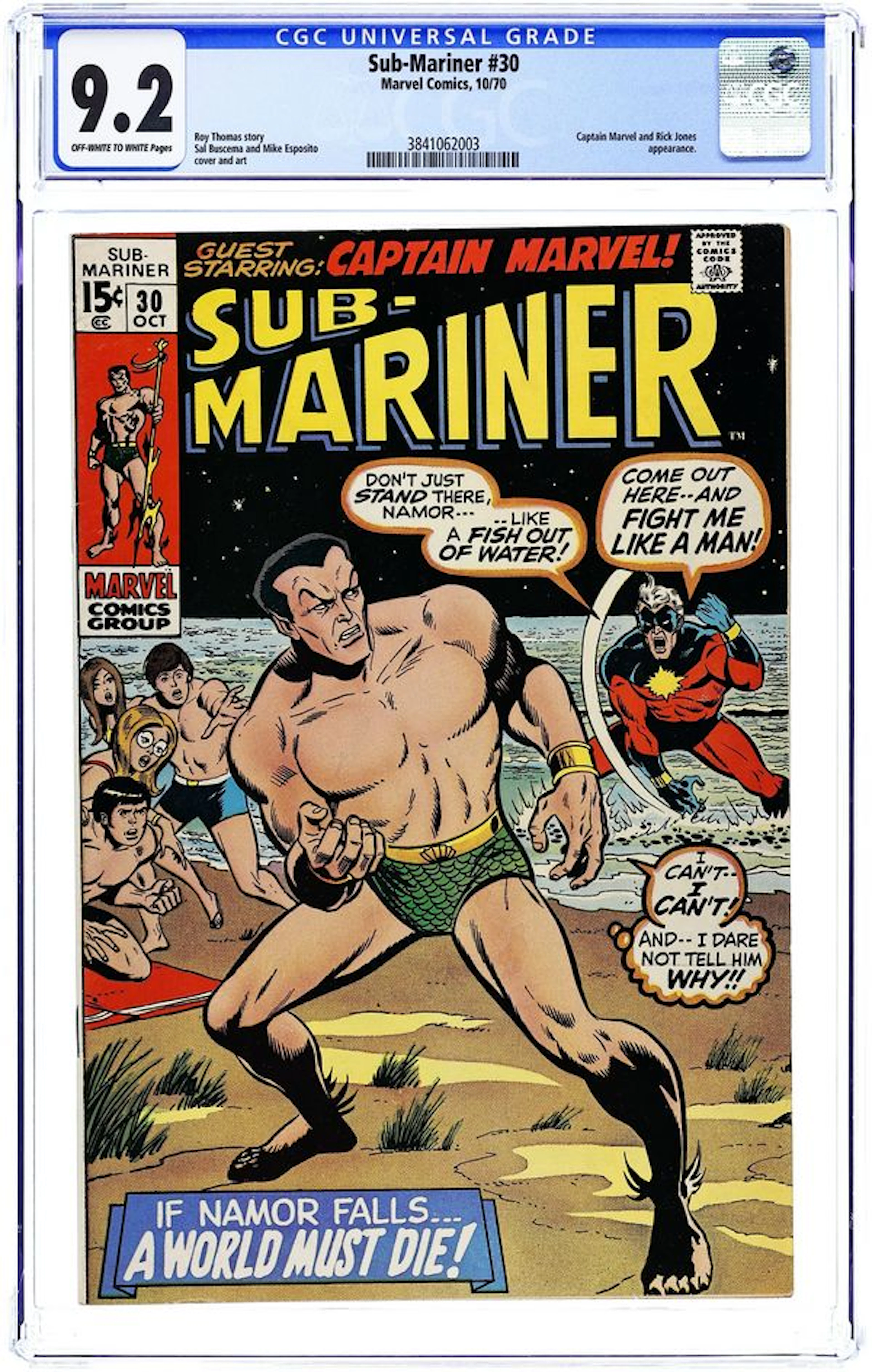 Sub-Mariner (1968 1st Series) 30 CGC 9.2