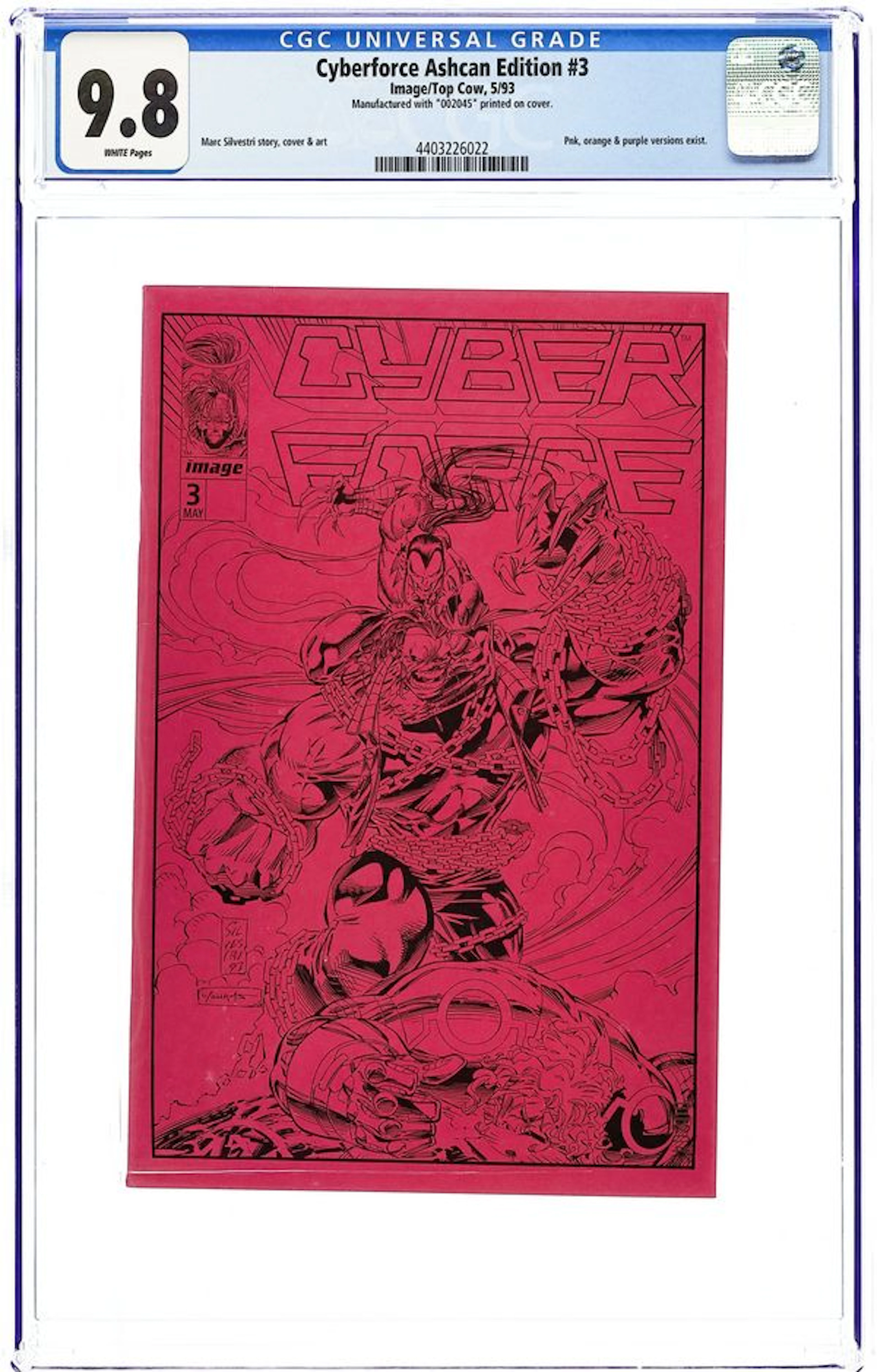 Cyberforce (1992 1st Series) Ashcans 3 CGC 9.8