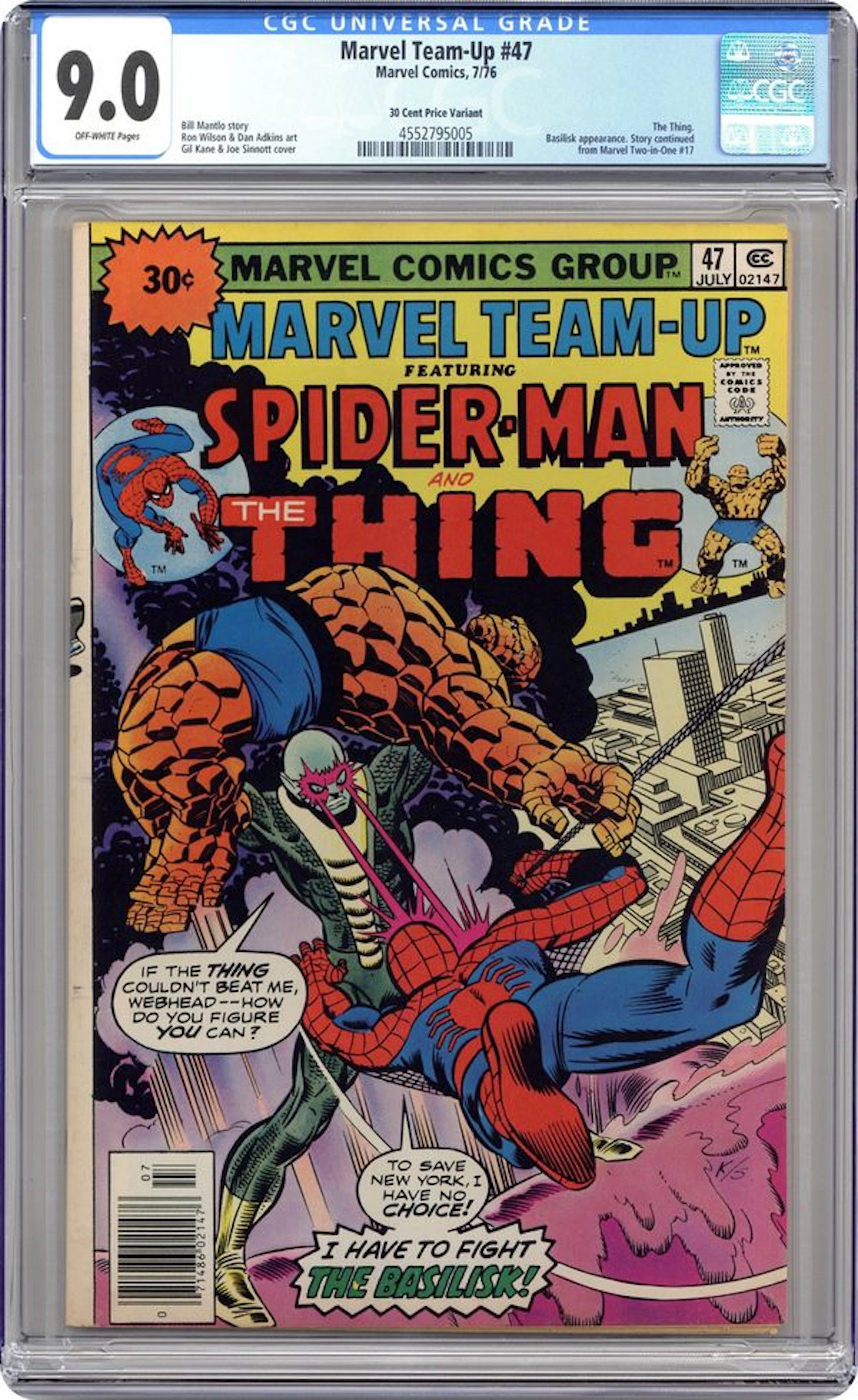 Marvel Team-Up (1972 1st Series) 30 Cent Variant 47 CGC 9.0