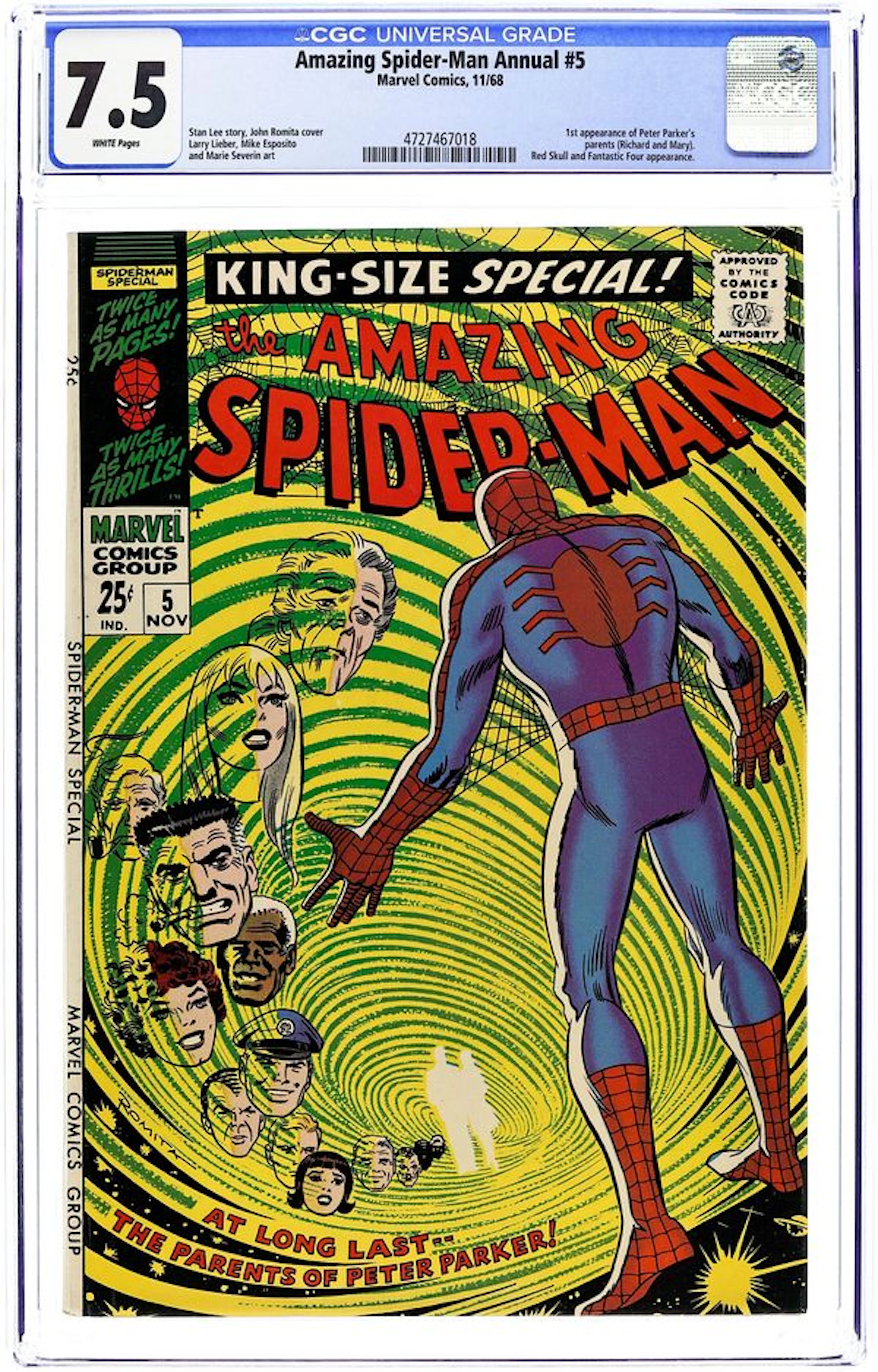 Amazing Spider-Man (1963 1st Series) Annual 5 CGC 7.5