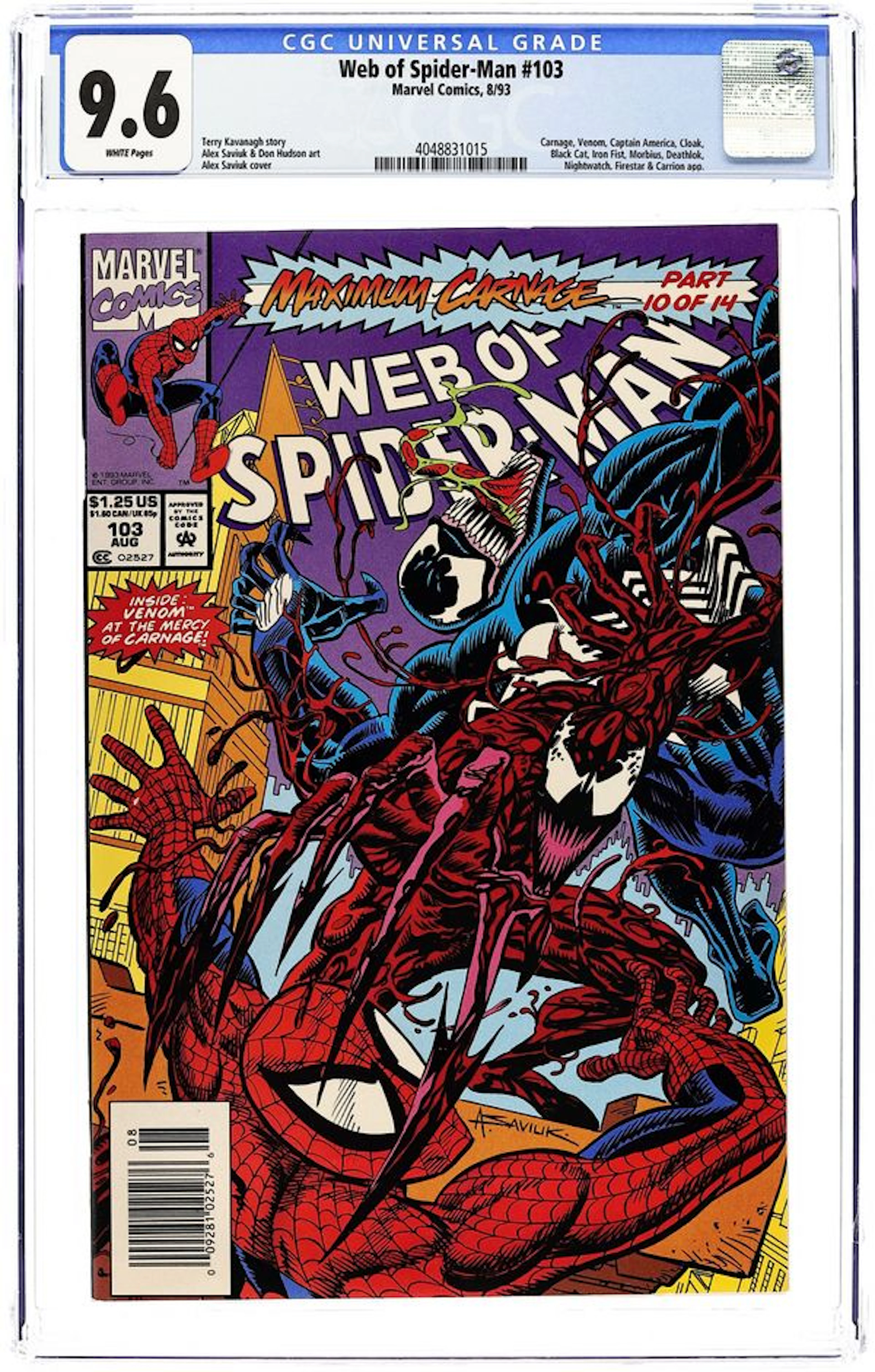 Web of Spider-Man (1985 1st Series) 103N CGC 9.6
