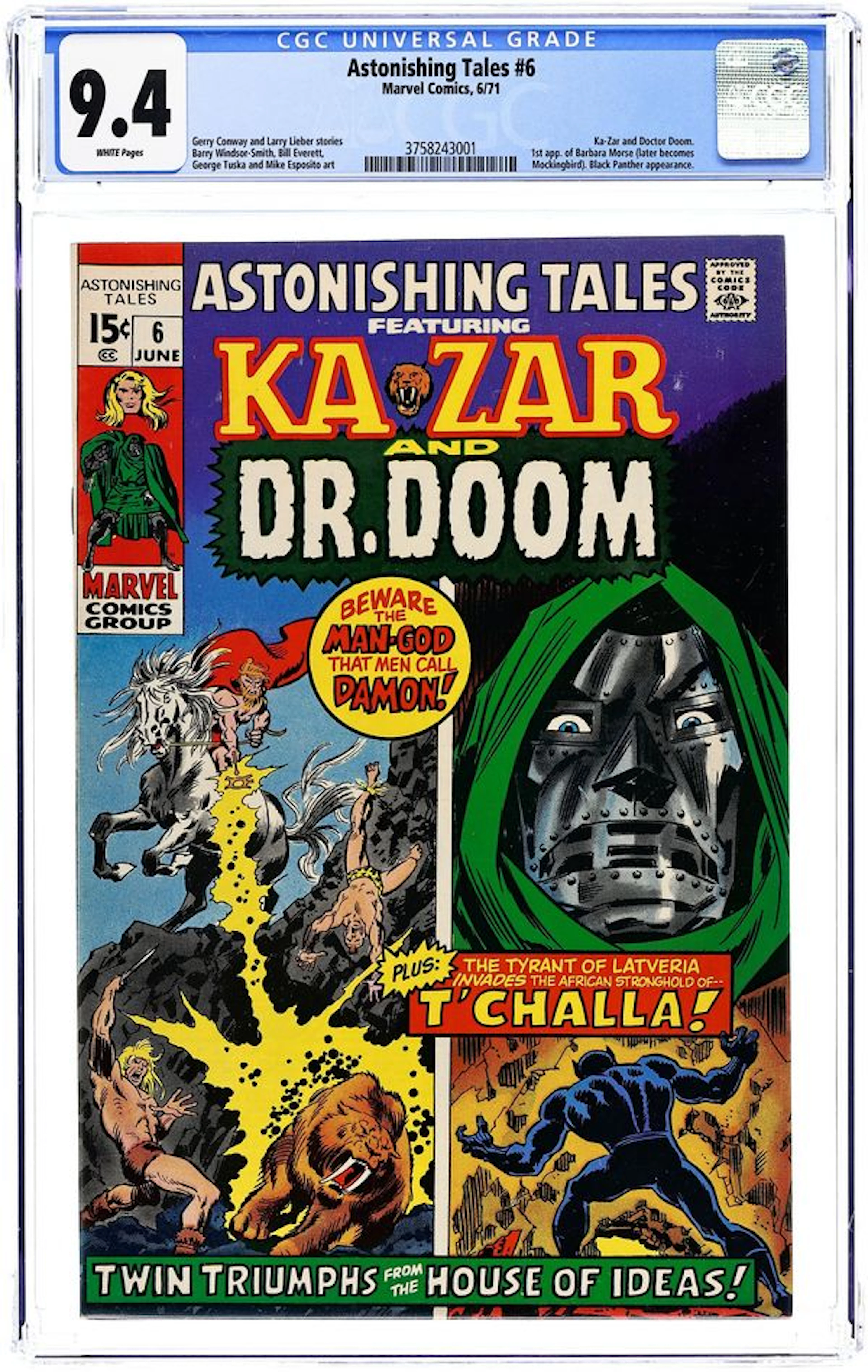 Astonishing Tales (1970) 6 CGC 9.4