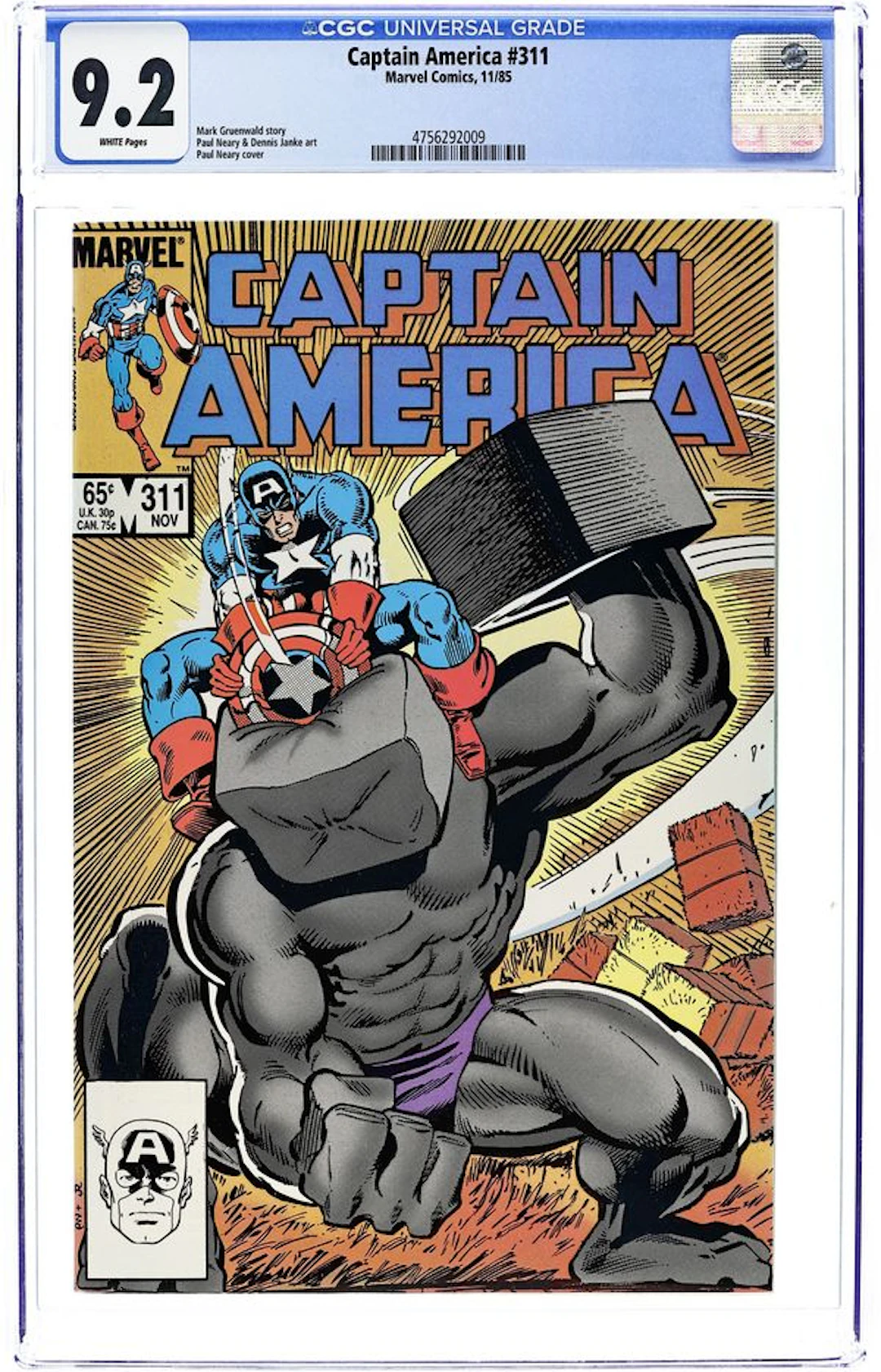 Captain America (1968 1st Series) 311D CGC 9.2