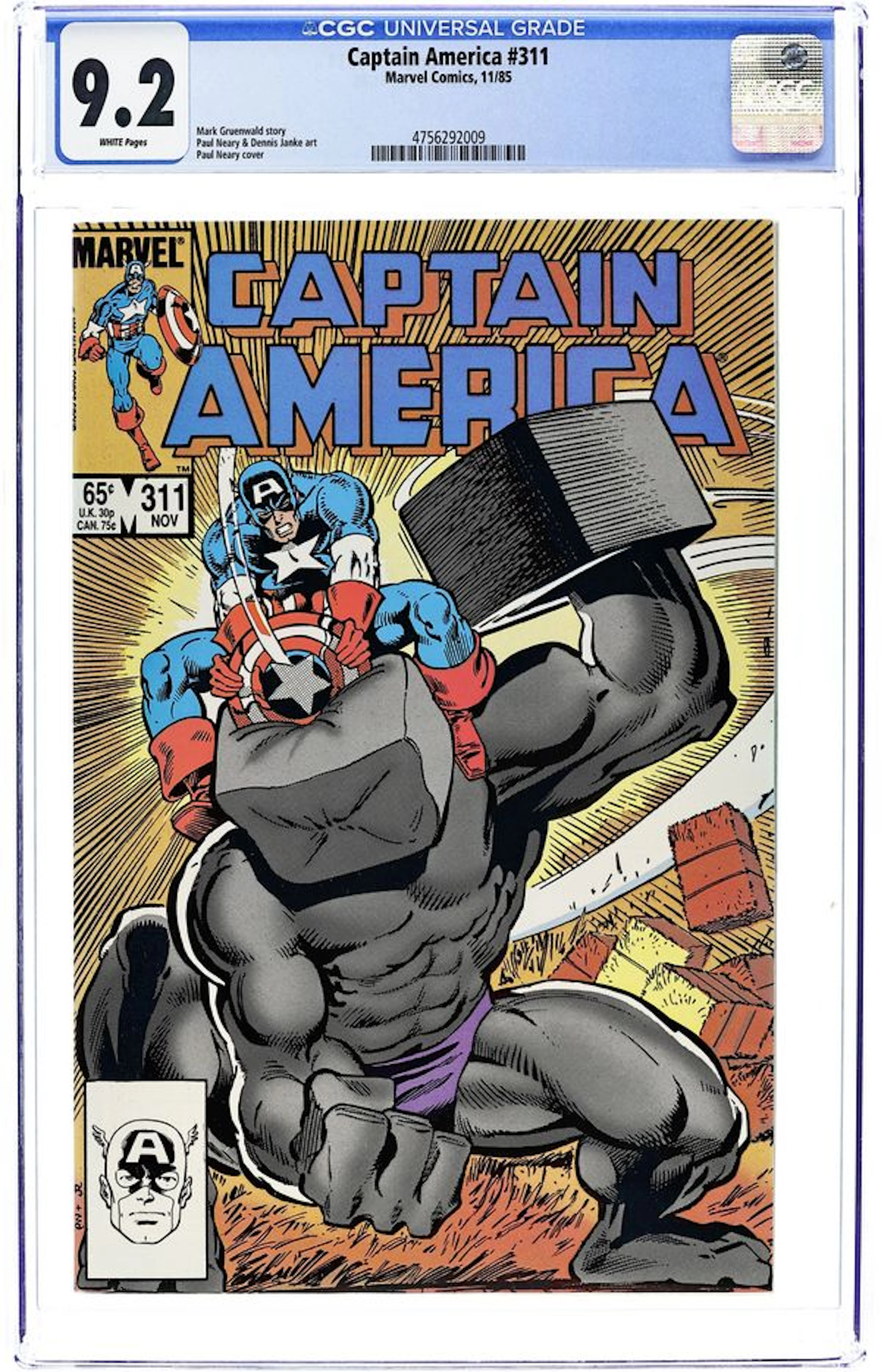 Captain America (1968 1st Series) 311D CGC 9.2