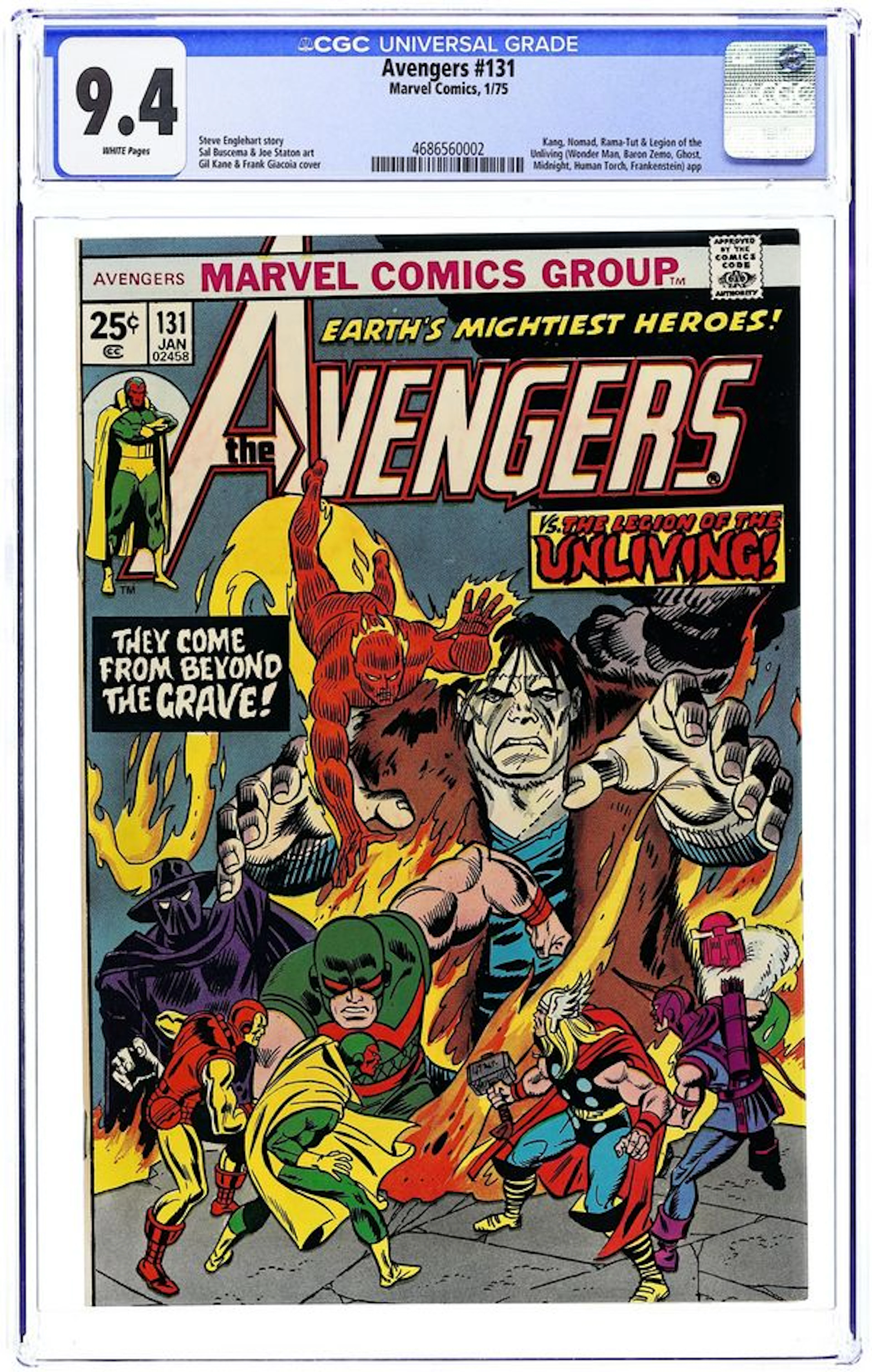 Avengers (1963 1st Series) 131 CGC 9.4