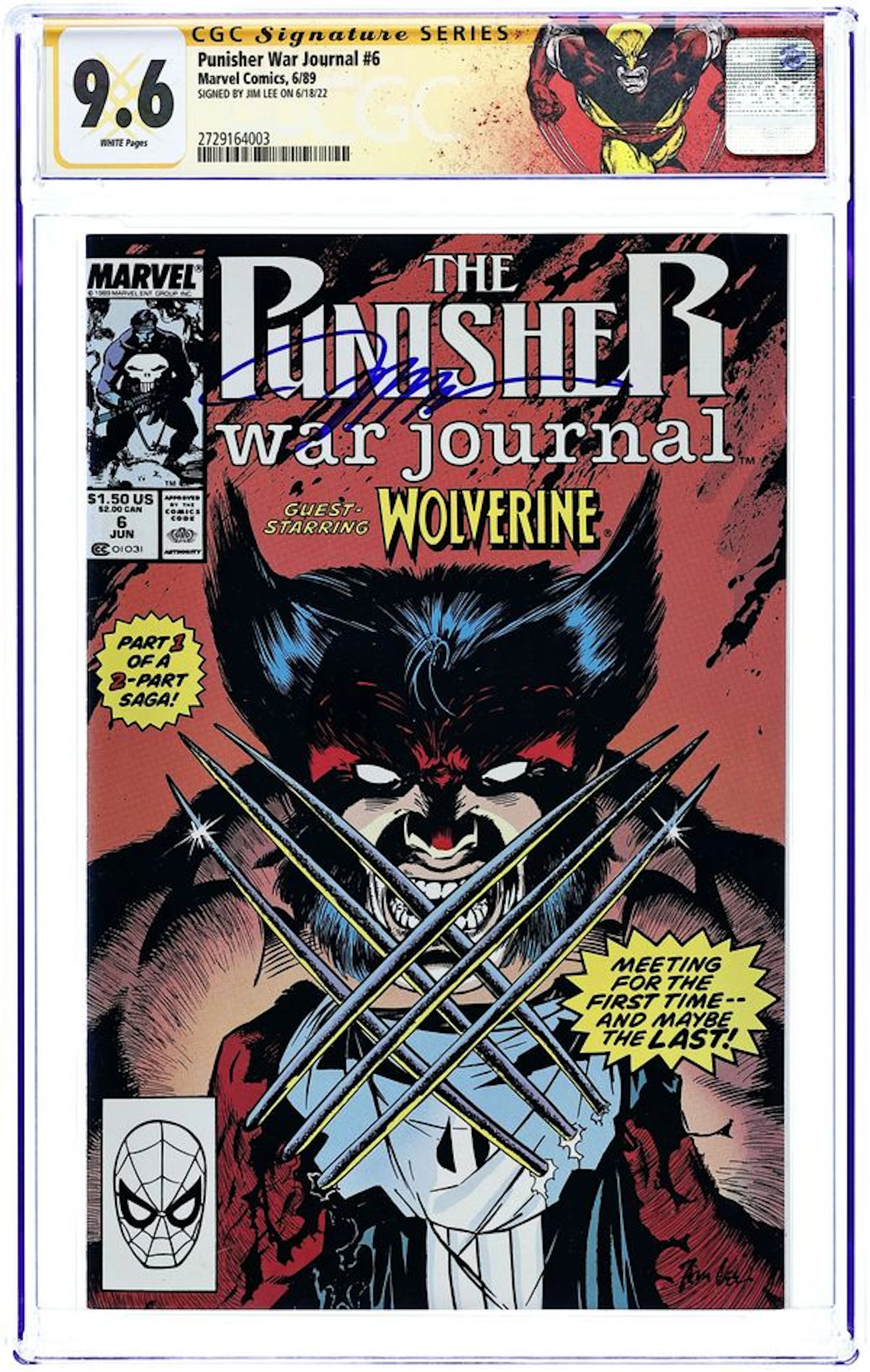 Punisher War Journal (1988 1st Series) 6D CGC 9.6 SS Jim Lee