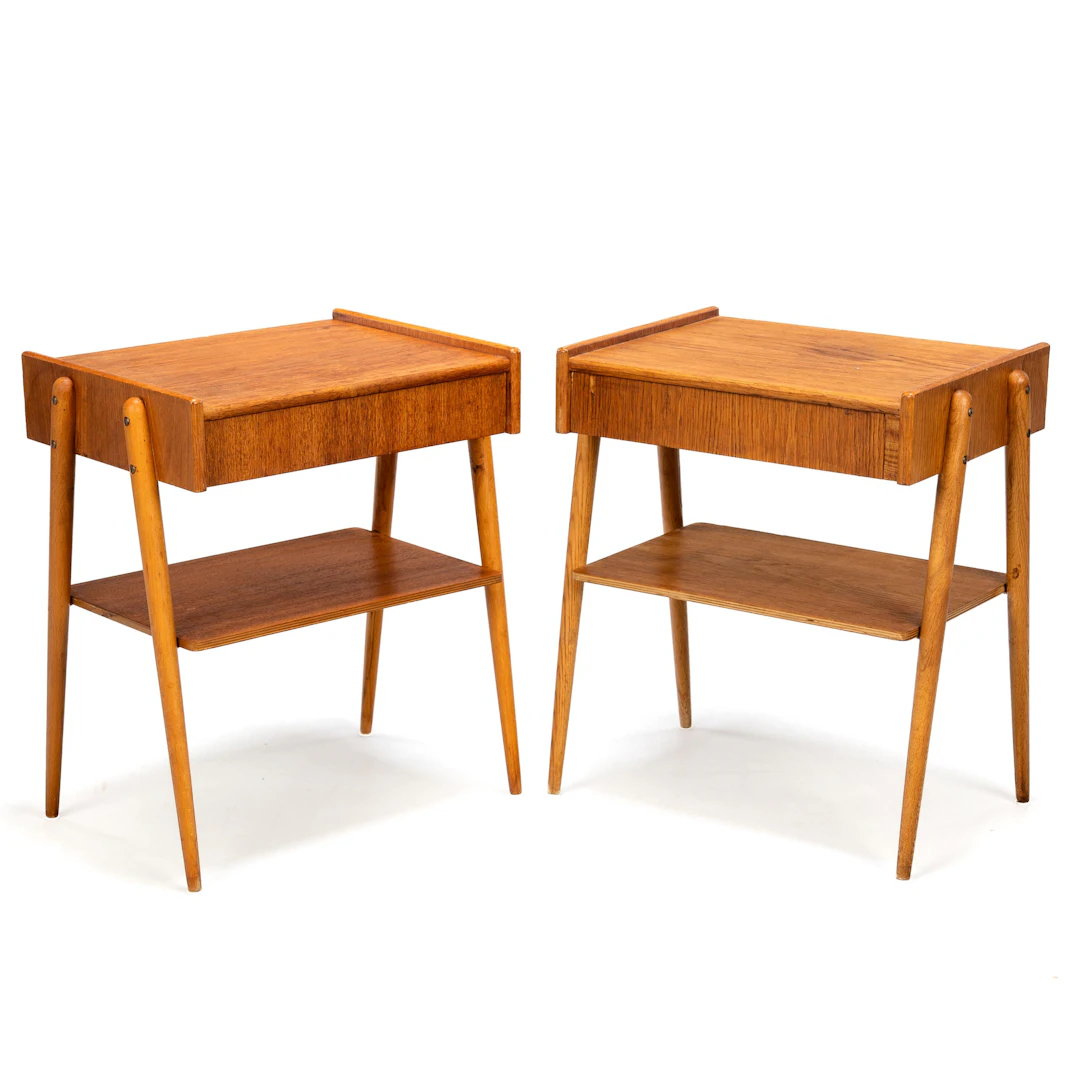 SÄNGBORD, ett par, teak, 1900-talets andra hälft, (2 delar).