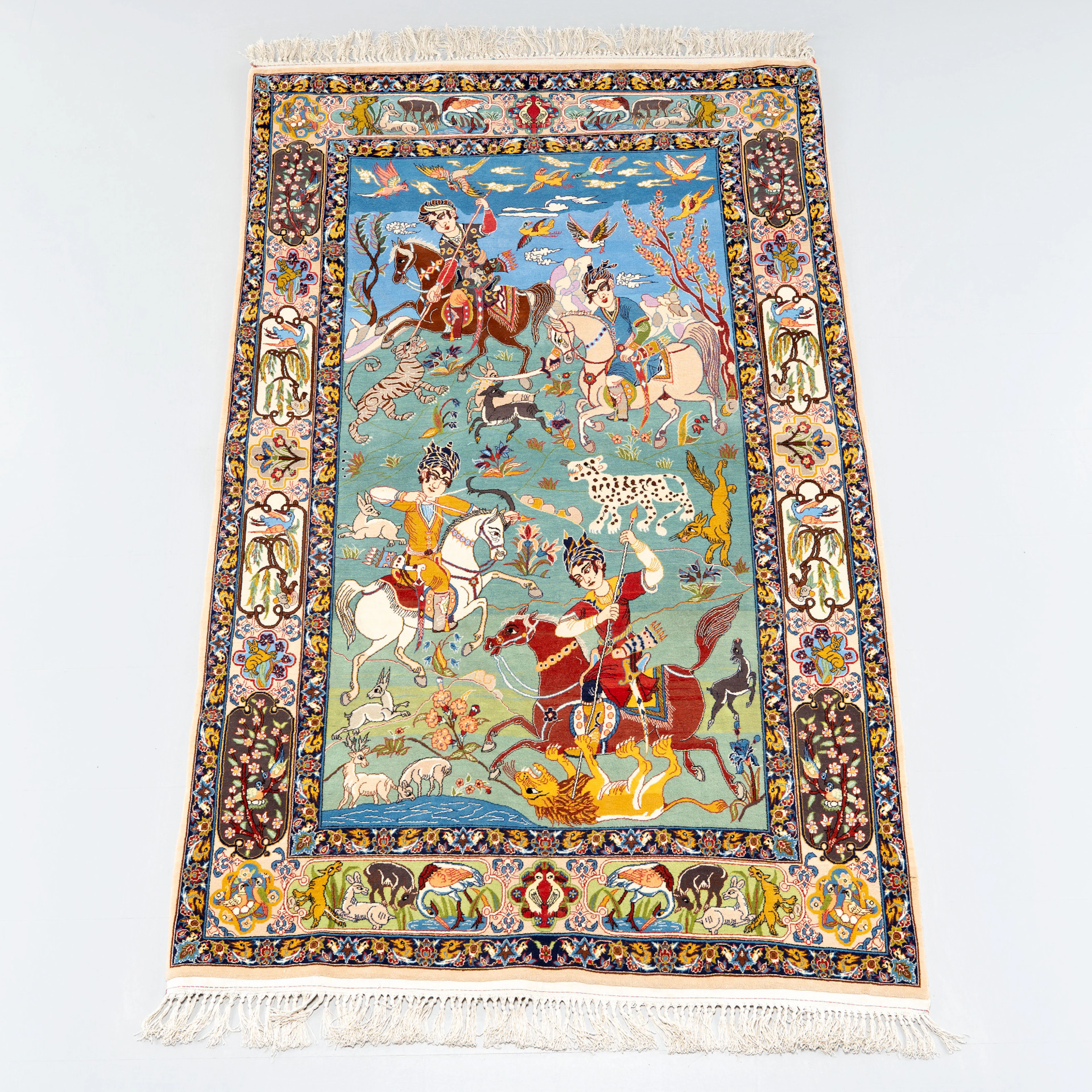 PERSISK MATTA, Tabriz, figural, 180X106, 1900-talets senare del.