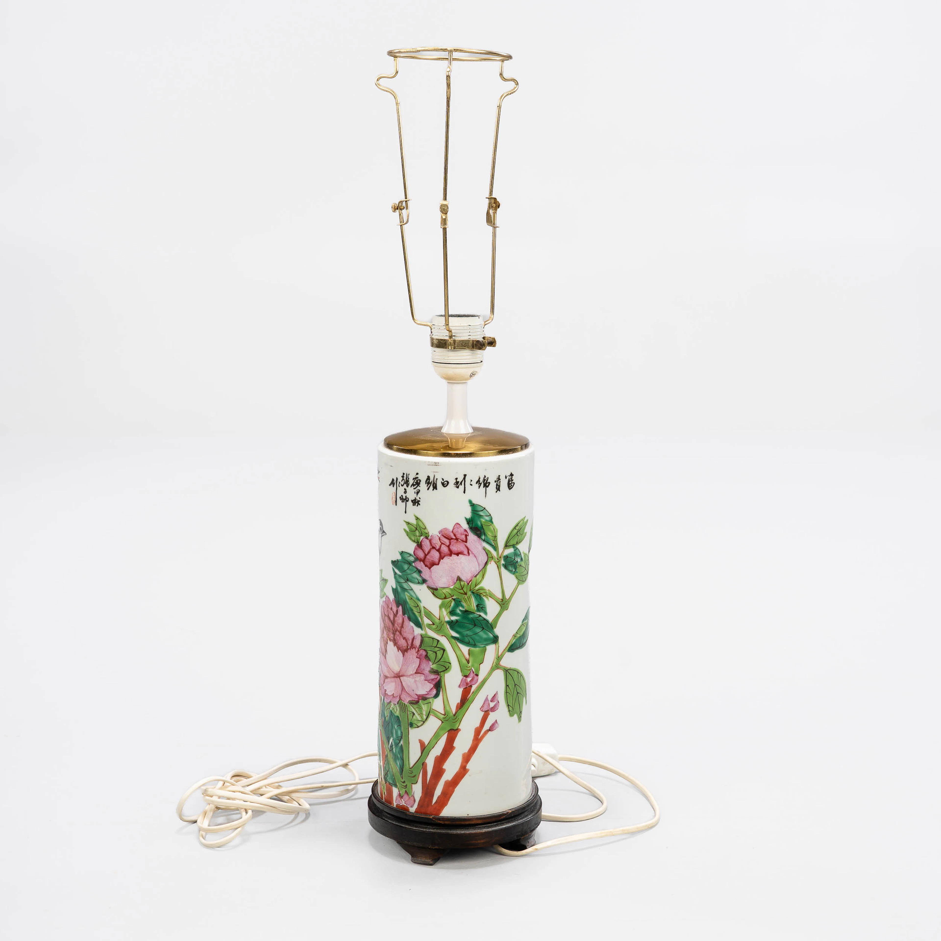 BORDSLAMPA/PENSELVAS, sk brush pot, porslin, Kina, 18-1900-tal.