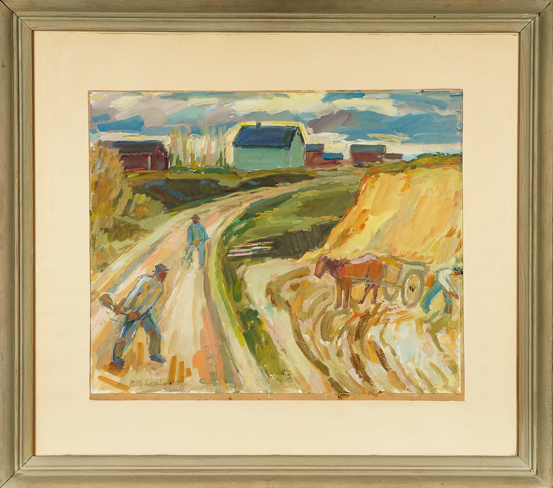 CARL MAGNUS LINDQVIST. Goauche på papper, Signerad 1900-tal.