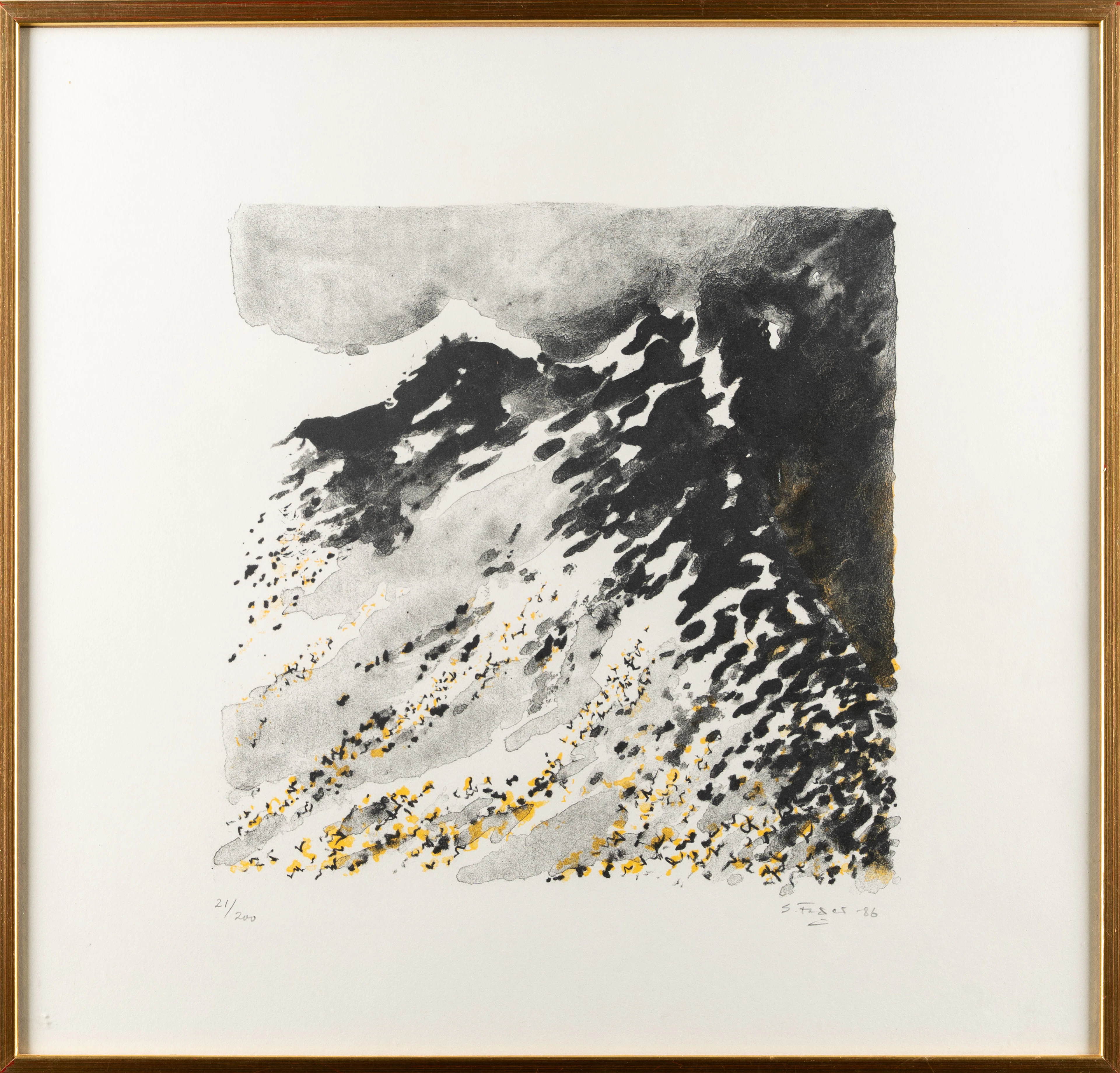 SIXTEN FAGER. Färglitografi, Signerad, 1986.