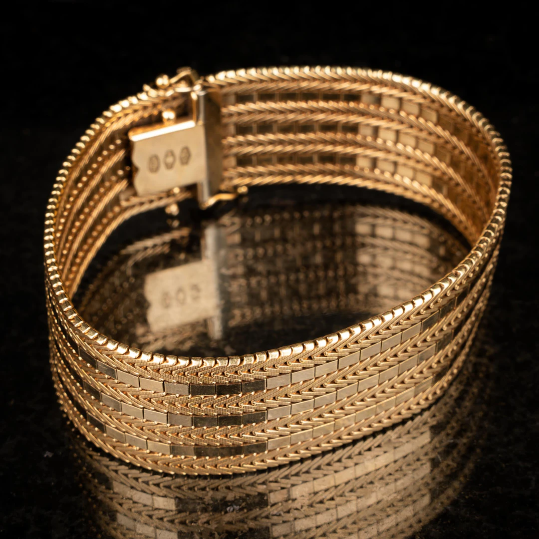 ARMBAND/LÄNK, Uno A Erre, Italien, 18k, guld, 67 gram.